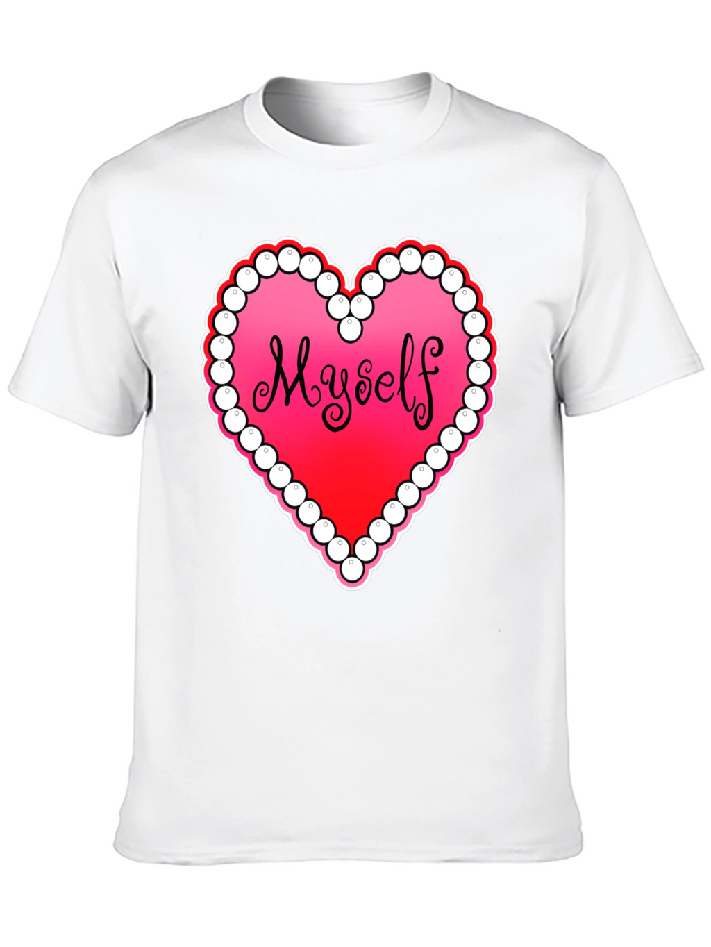 Myself Heart Graphic Tee - Black Casual T-Shirt