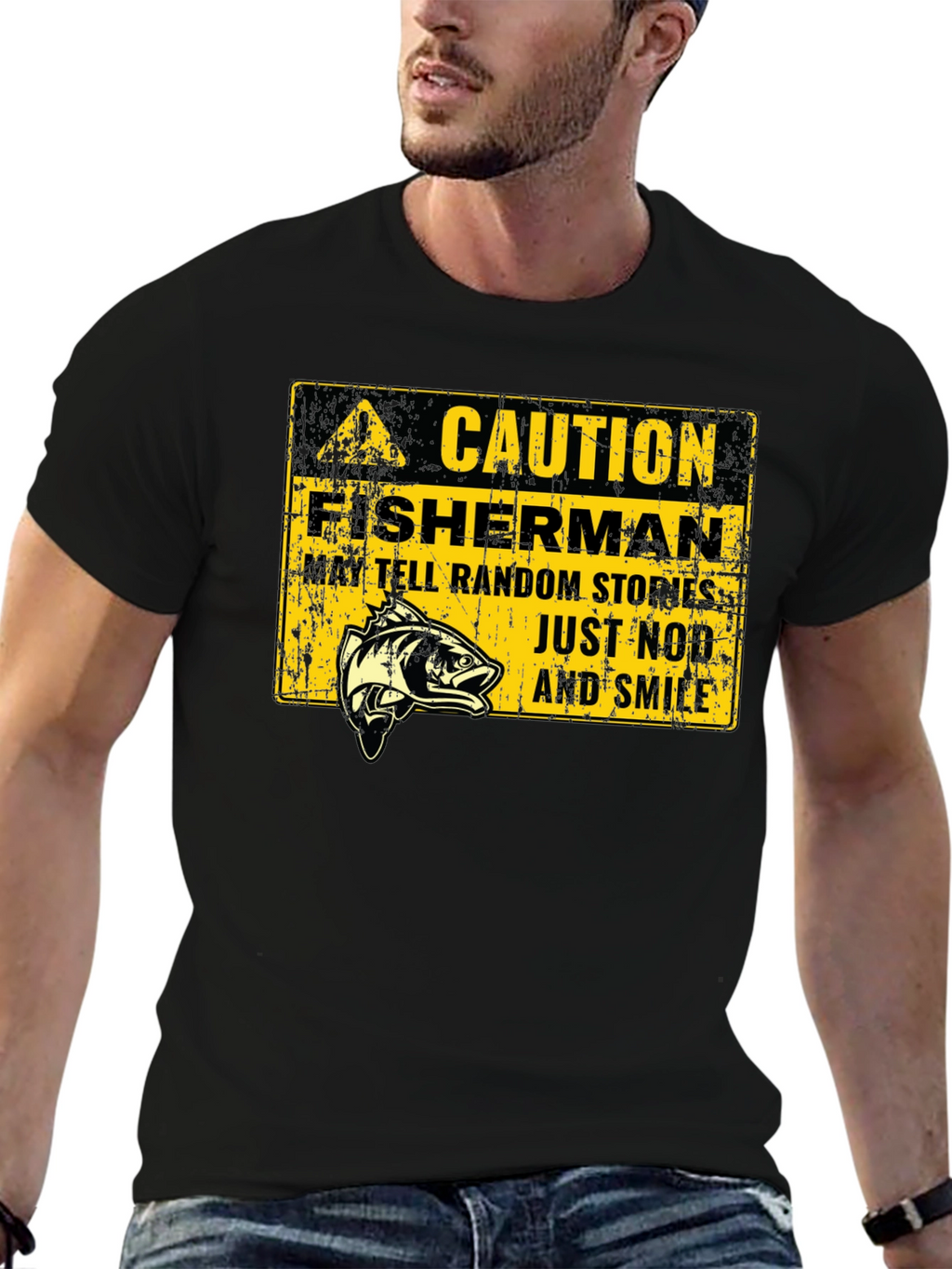 Caution Fisherman Graphic Tee