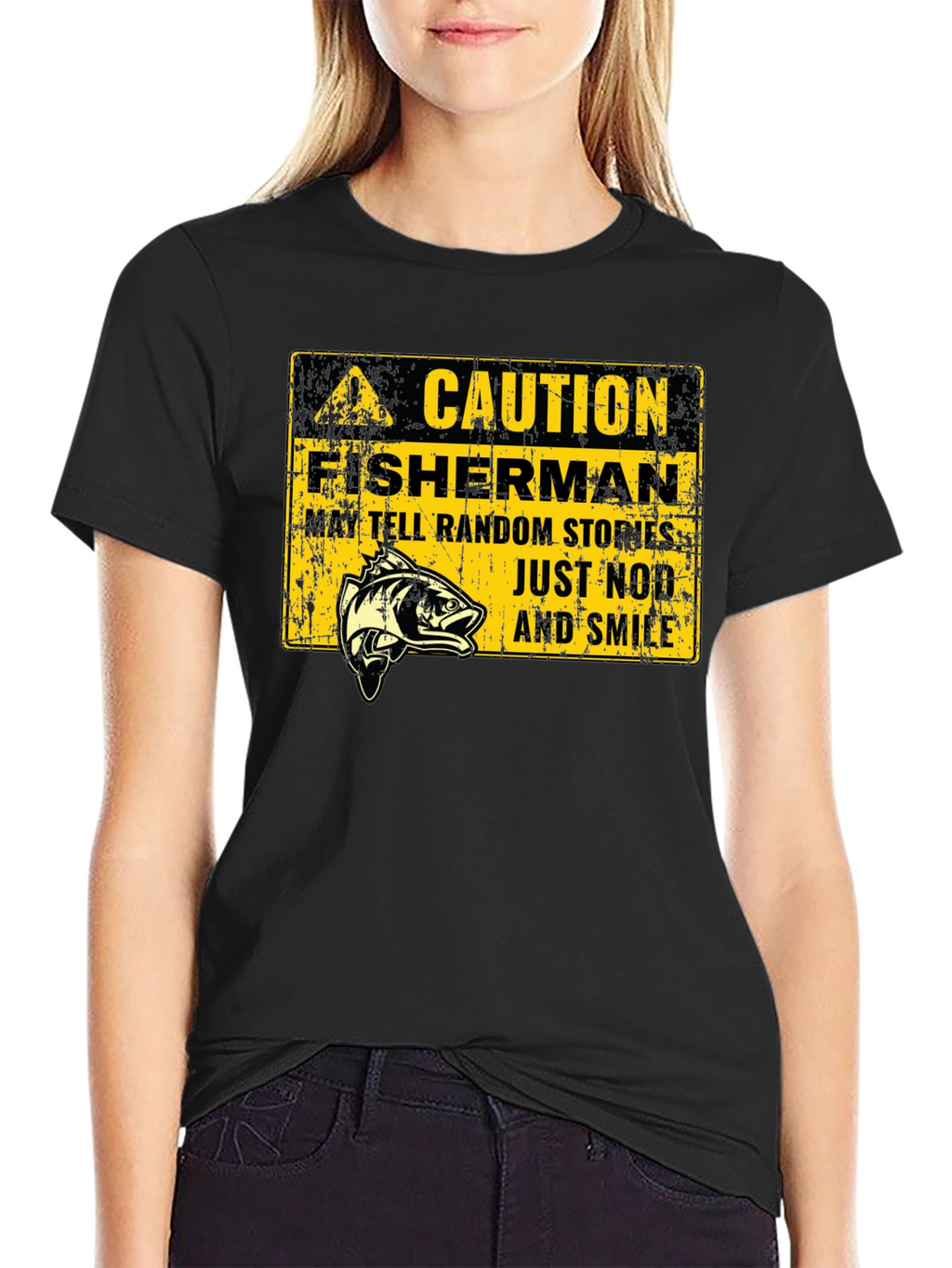 Caution Fisherman Graphic Tee