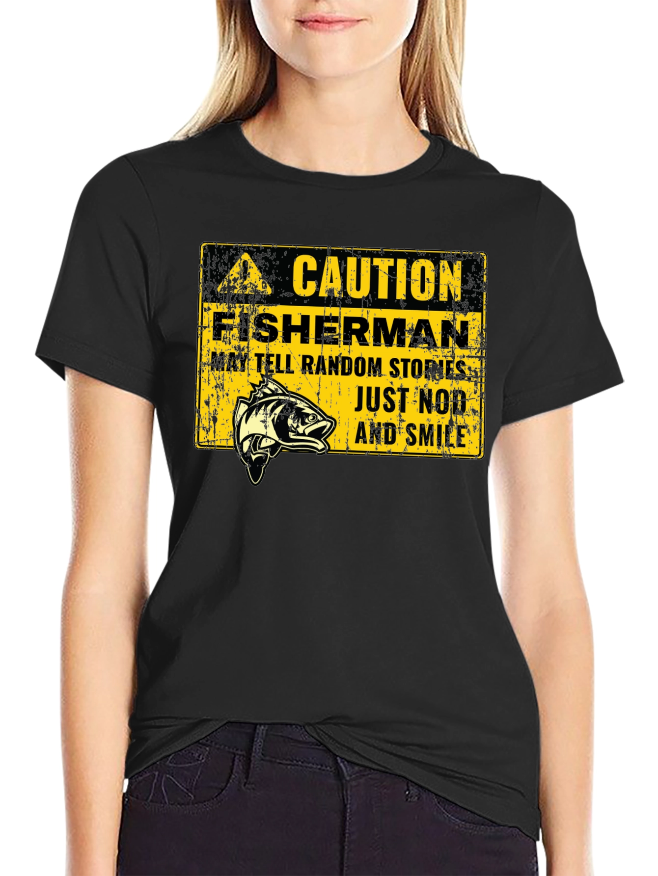 Caution Fisherman Graphic Tee