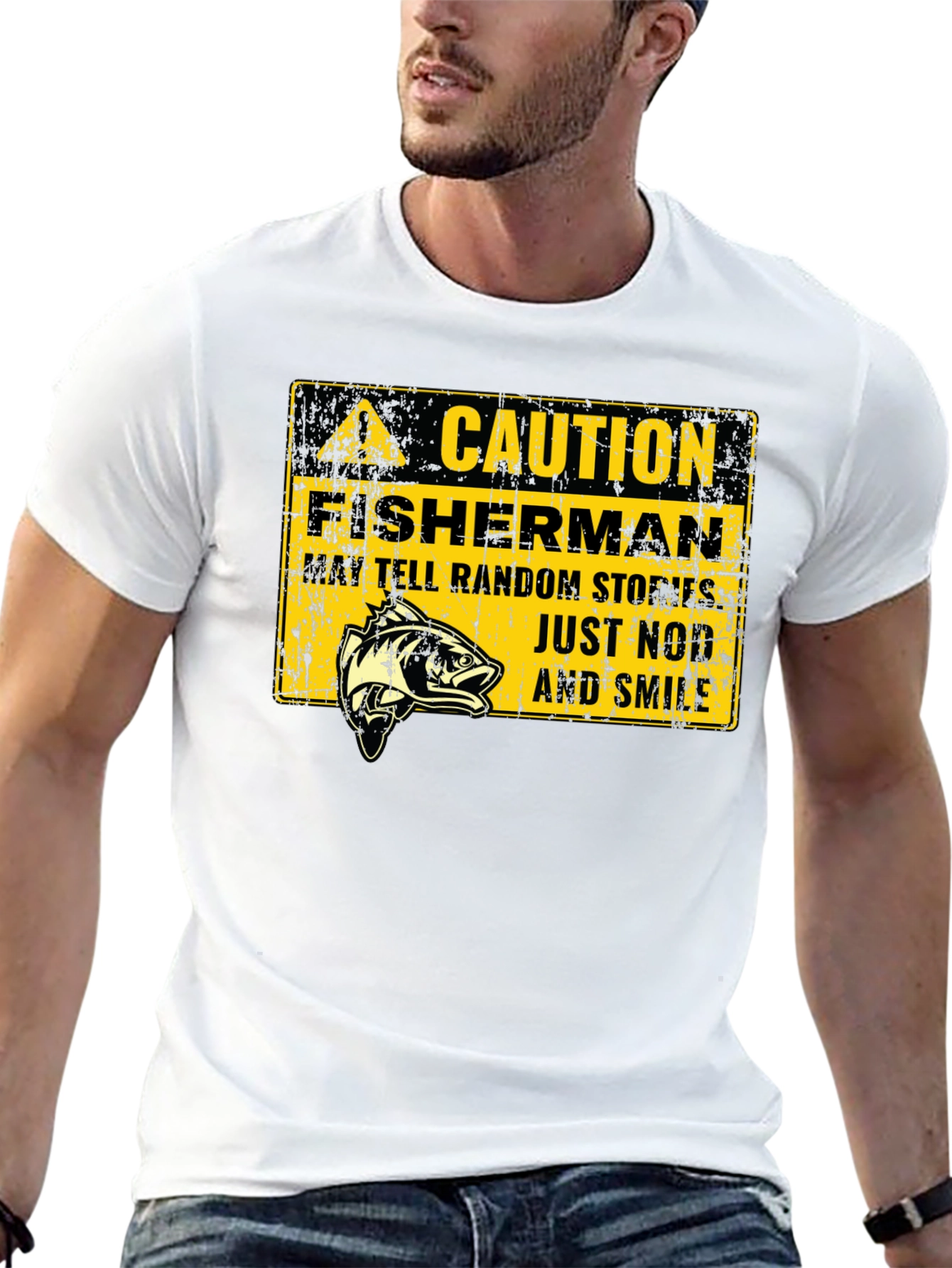 Caution Fisherman Graphic Tee