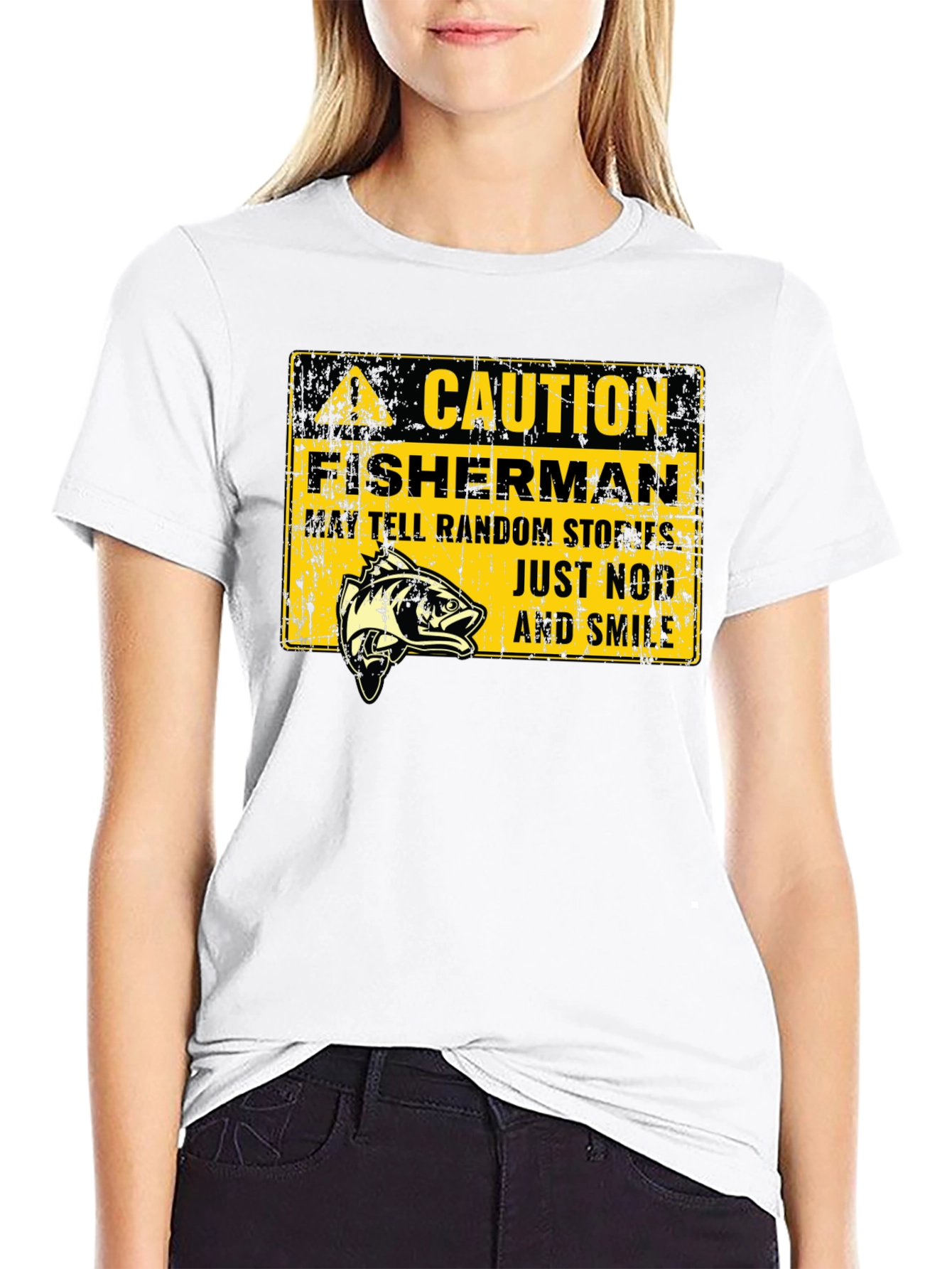 Caution Fisherman Graphic Tee
