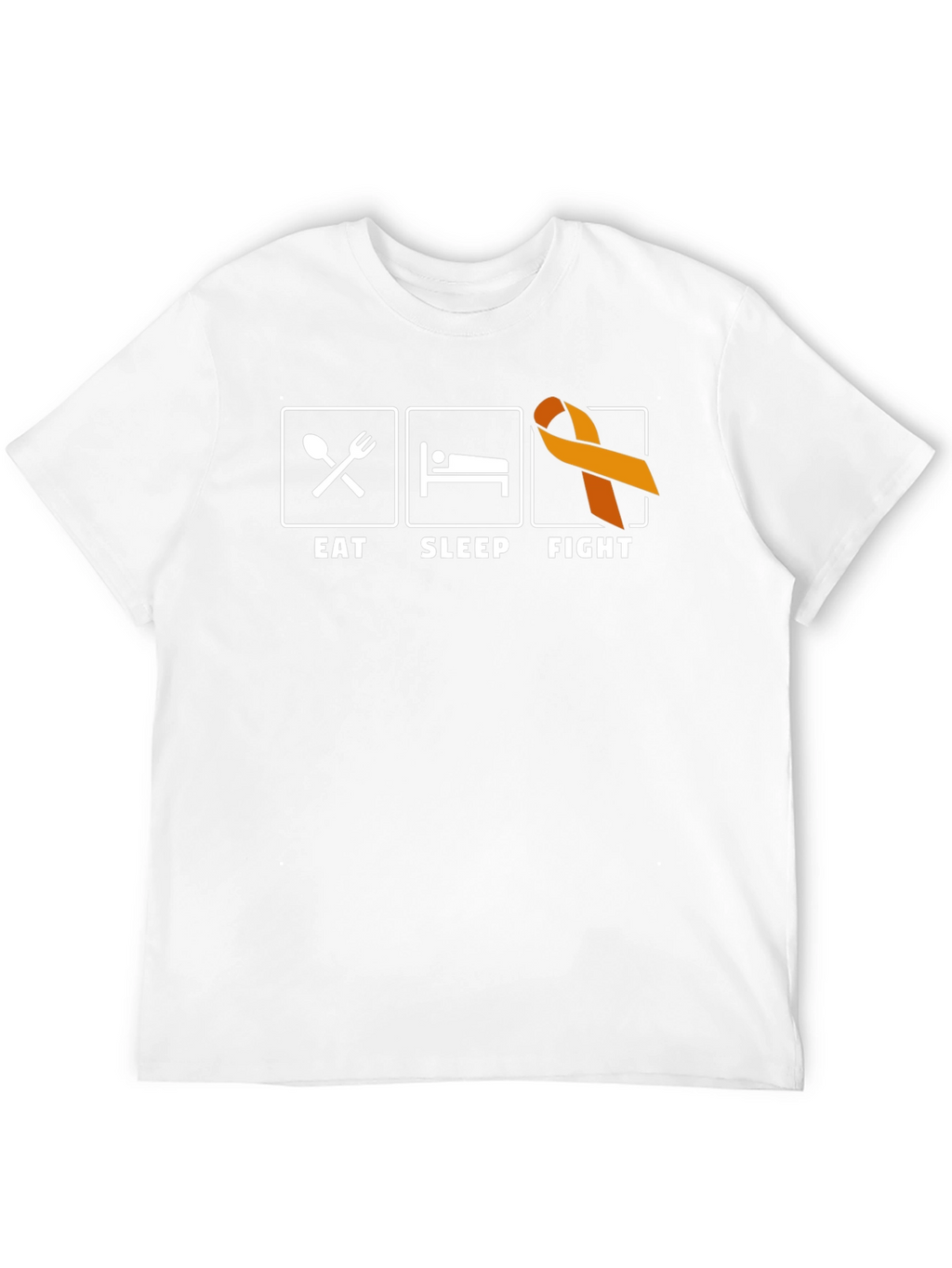 Eat Sleep Fight T-Shirt Orange Ribbon Support