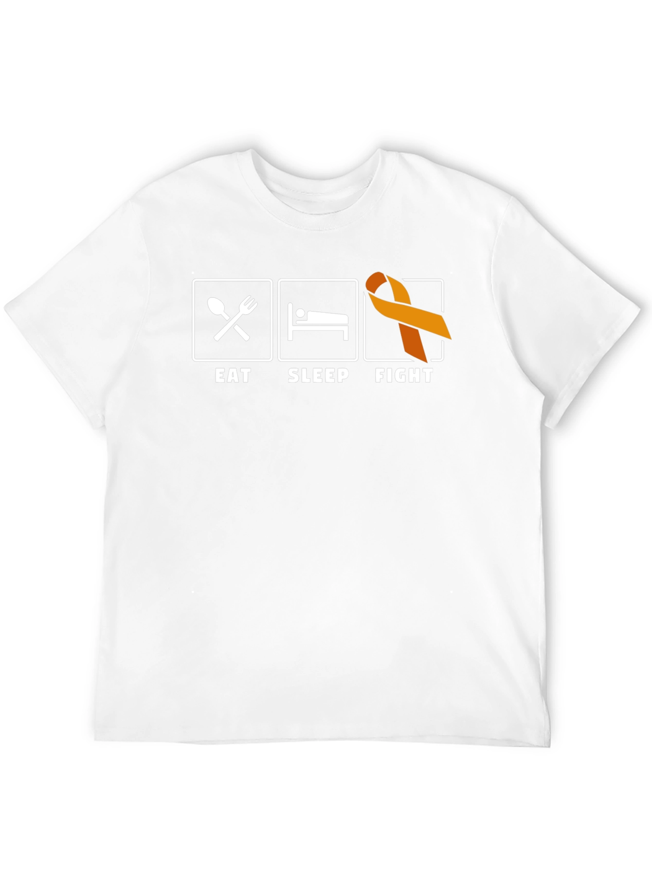 Eat Sleep Fight T-Shirt Orange Ribbon Support