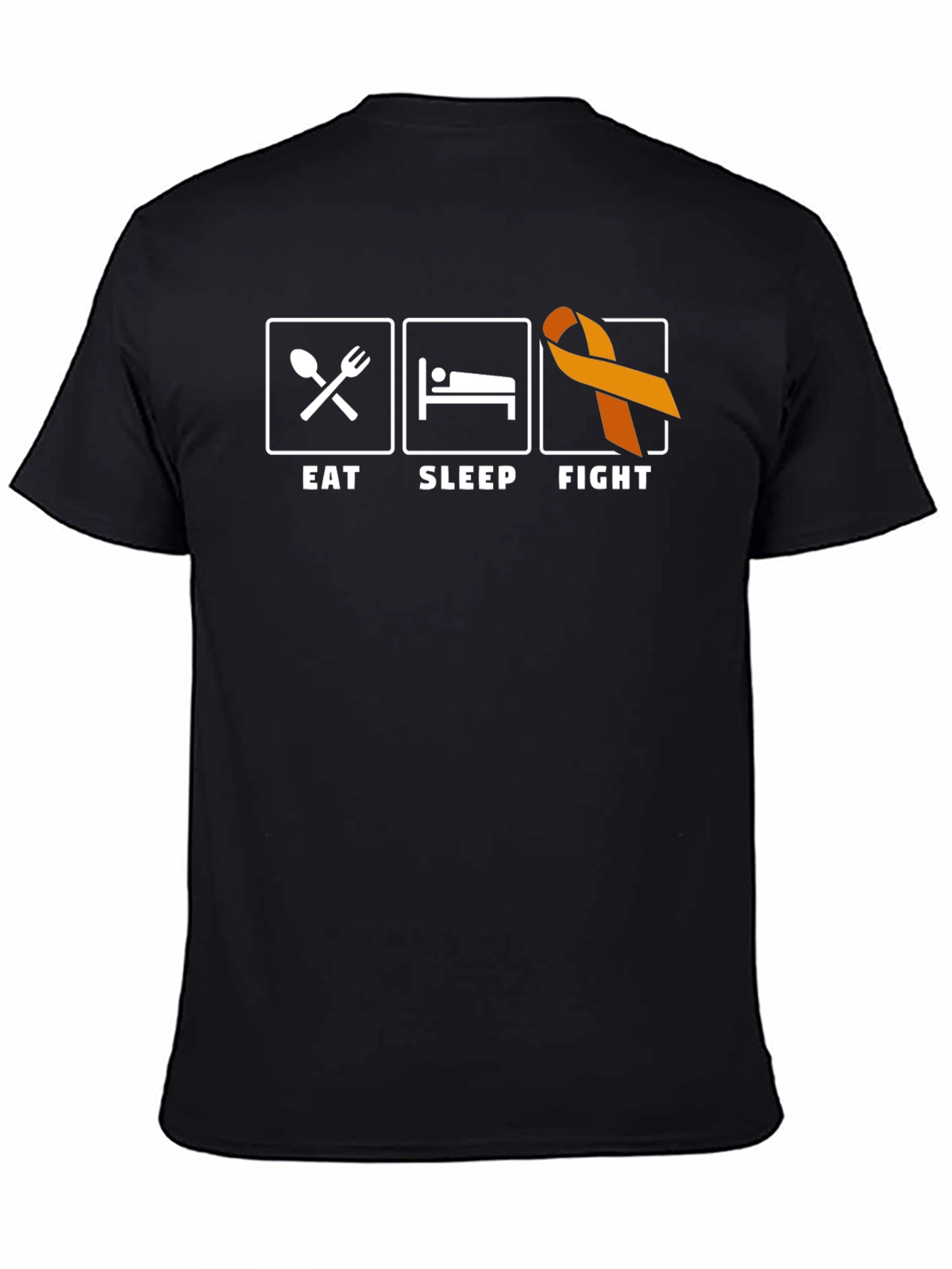 Eat Sleep Fight T-Shirt Orange Ribbon Support