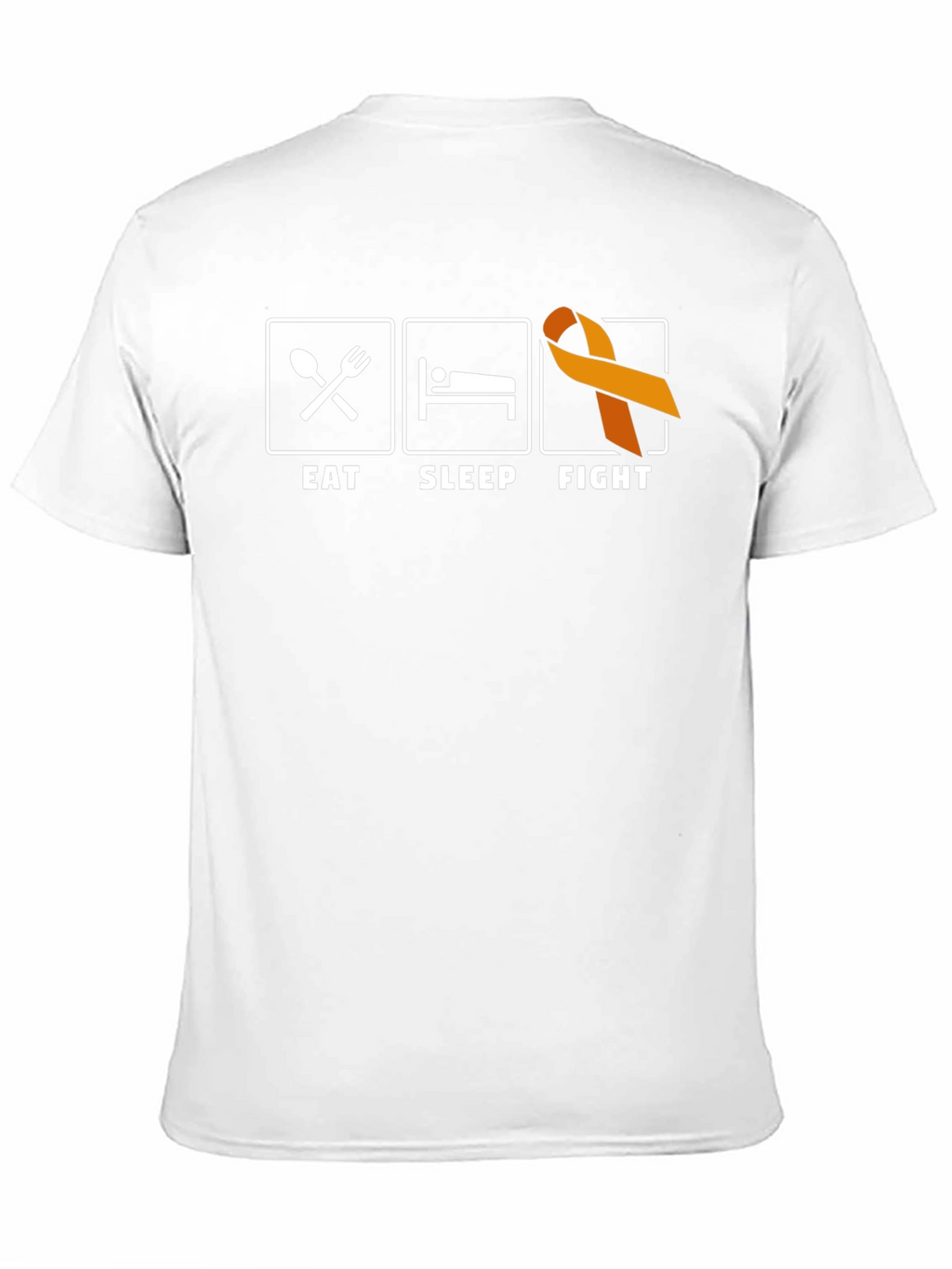 Eat Sleep Fight T-Shirt Orange Ribbon Support