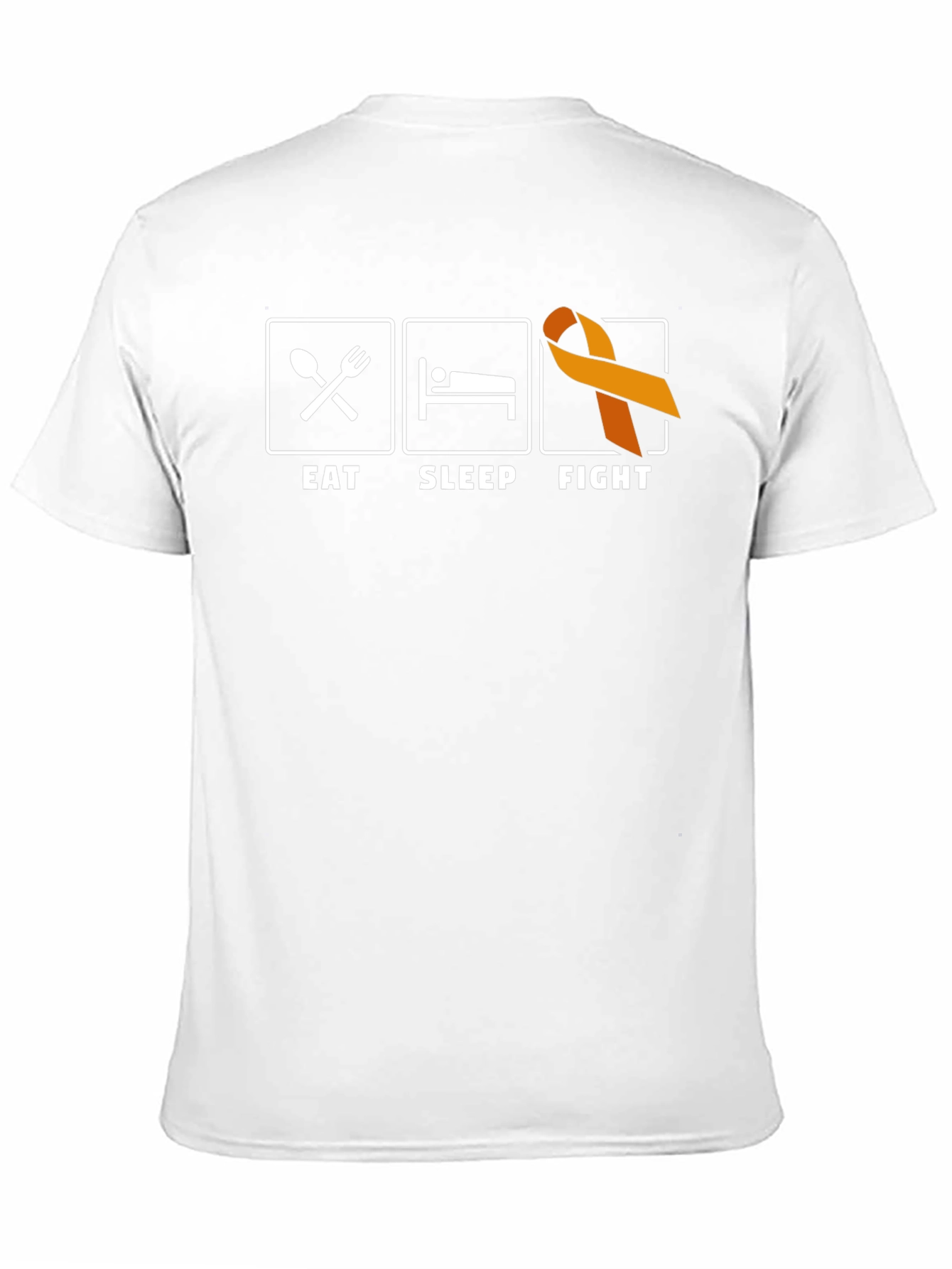 Eat Sleep Fight T-Shirt Orange Ribbon Support