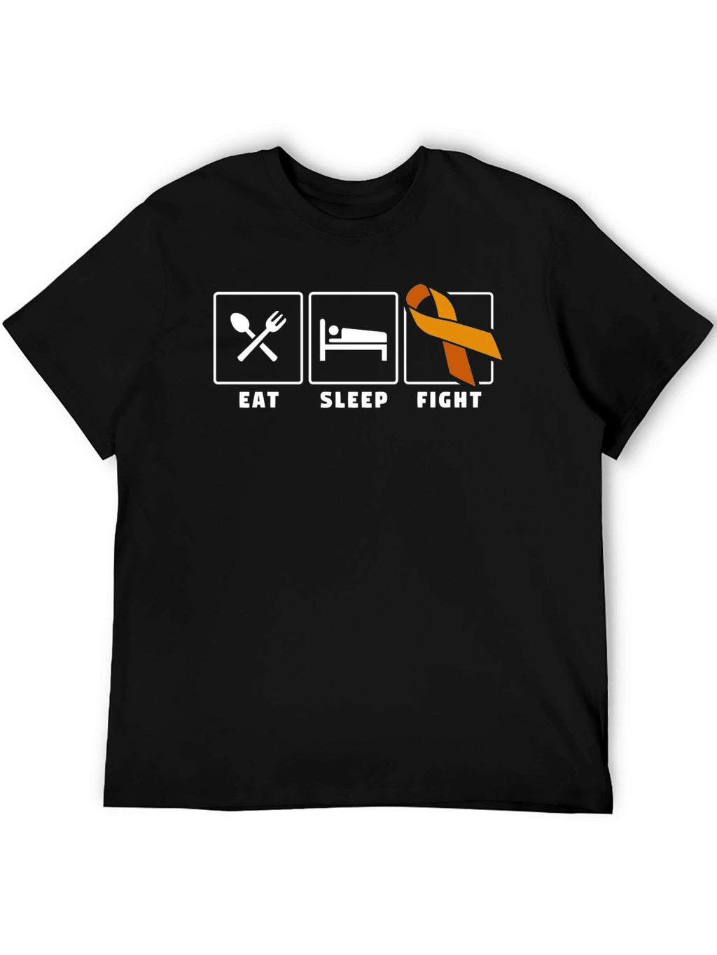 Eat Sleep Fight T-Shirt Orange Ribbon Support