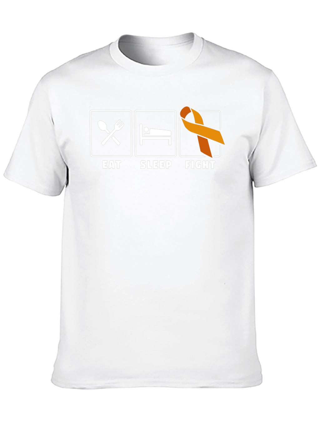 Eat Sleep Fight T-Shirt Orange Ribbon Support