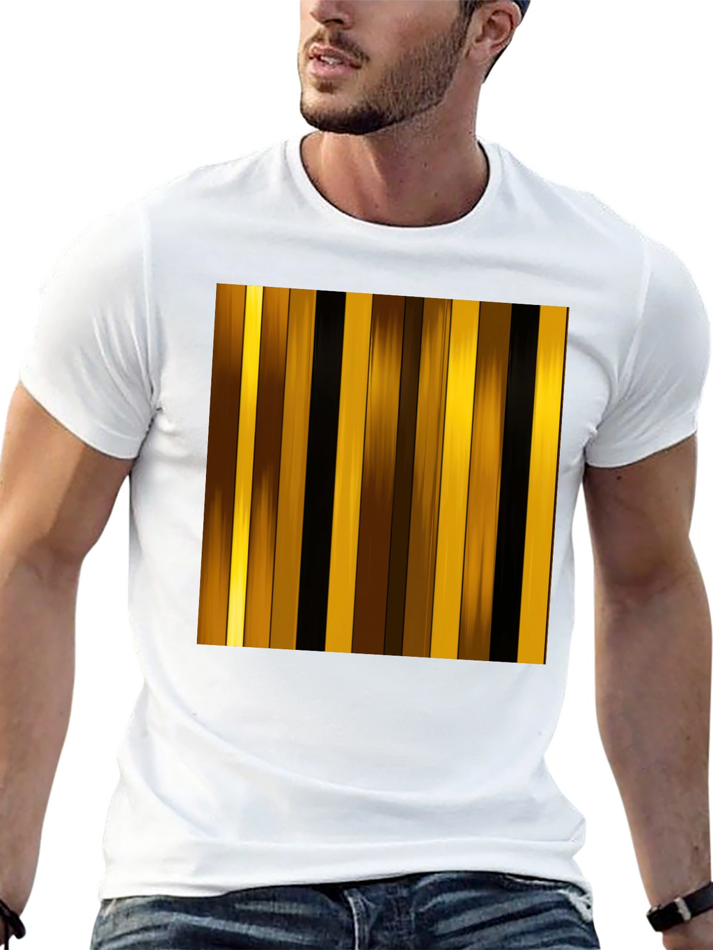 Striped Graphic Tee - Modern Design