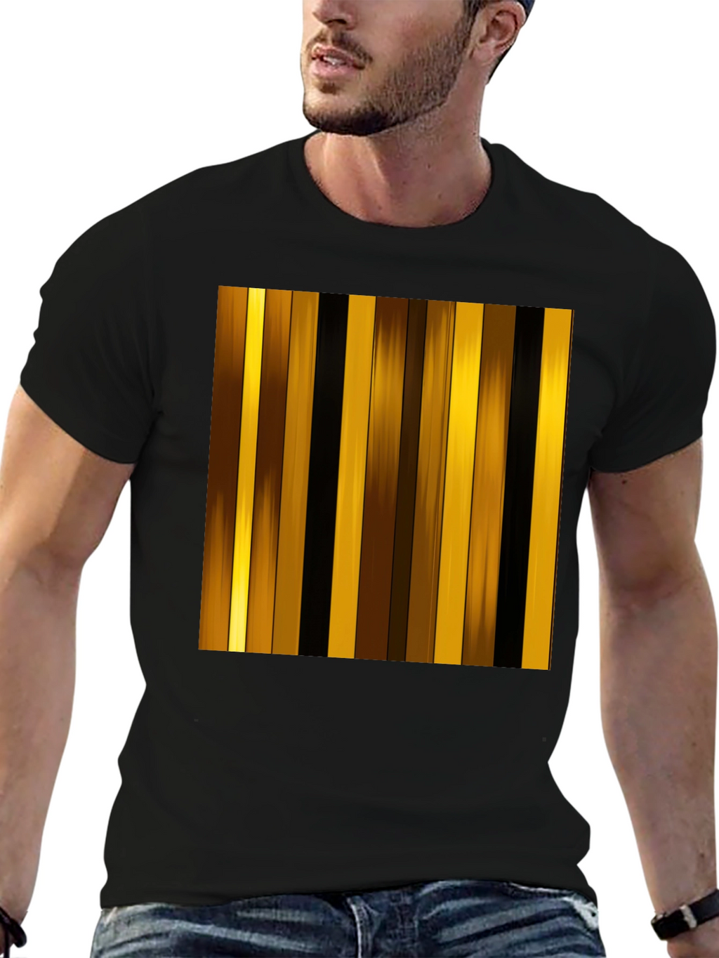 Striped Graphic Tee - Modern Design