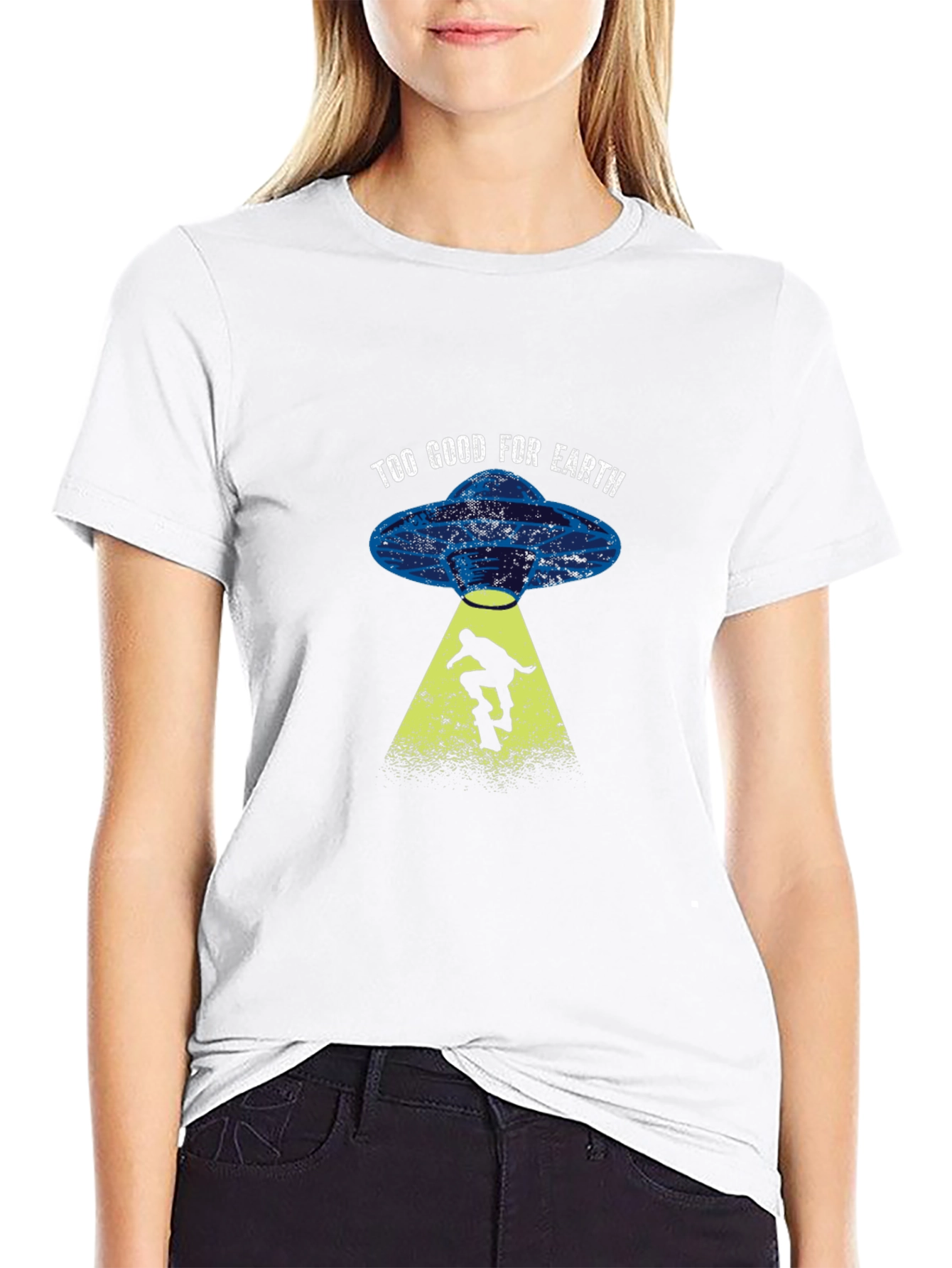 Too Good For Earth Skateboard Alien Abduction T-Shirt