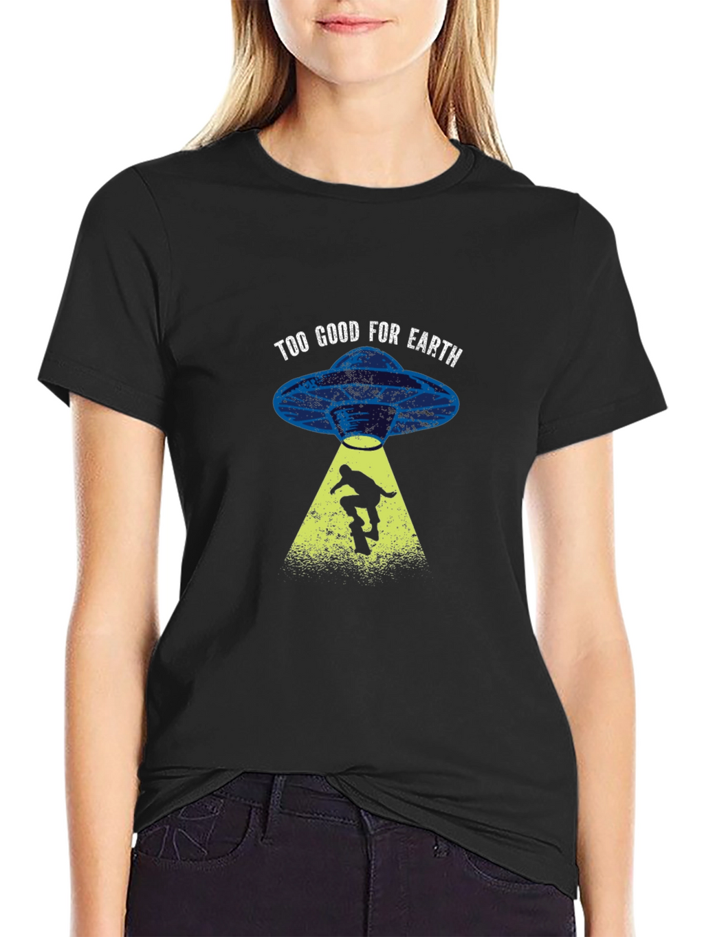 Too Good For Earth Skateboard Alien Abduction T-Shirt