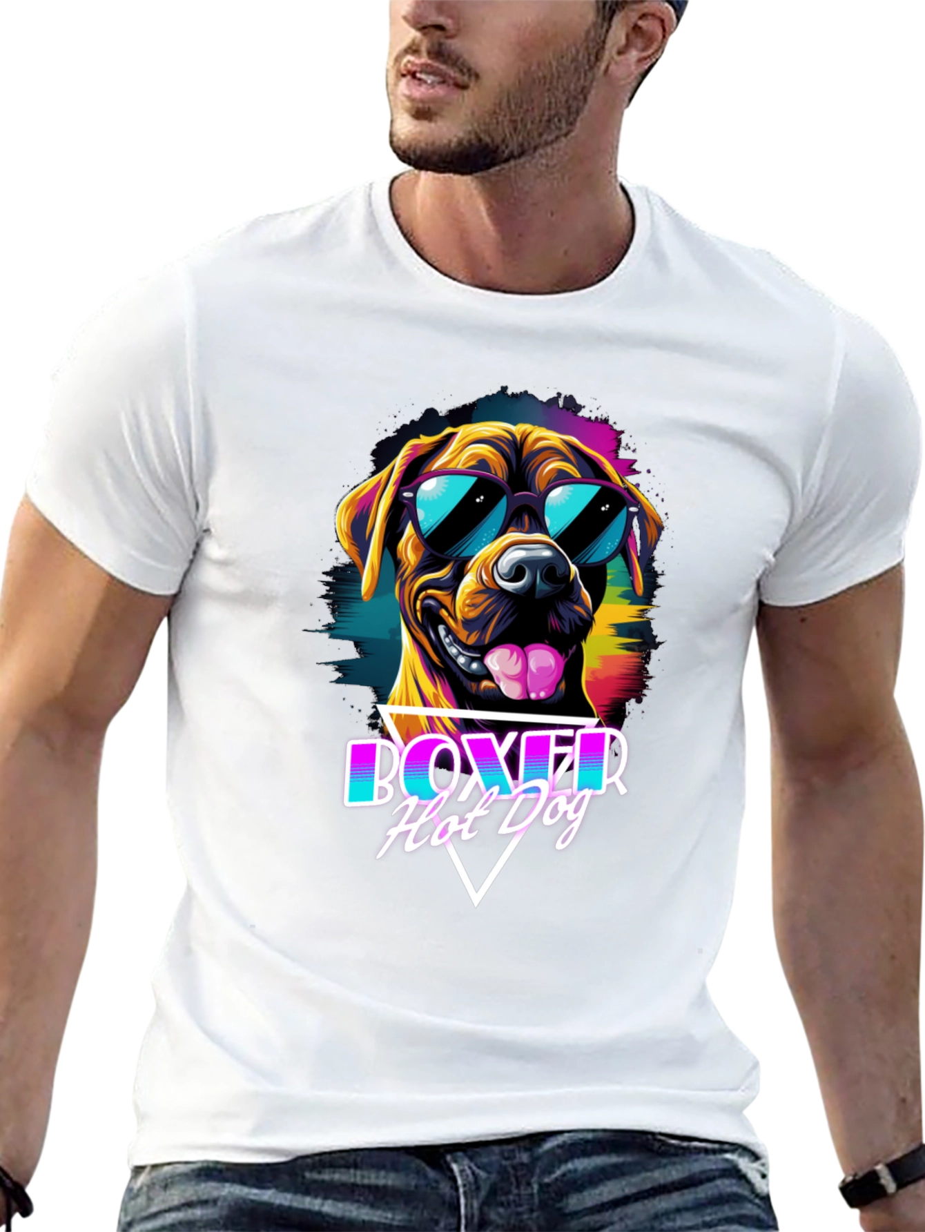 Boxer Hot Dog Graphic T-Shirt