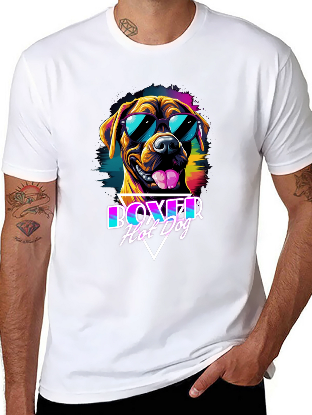 Boxer Hot Dog Graphic T-Shirt