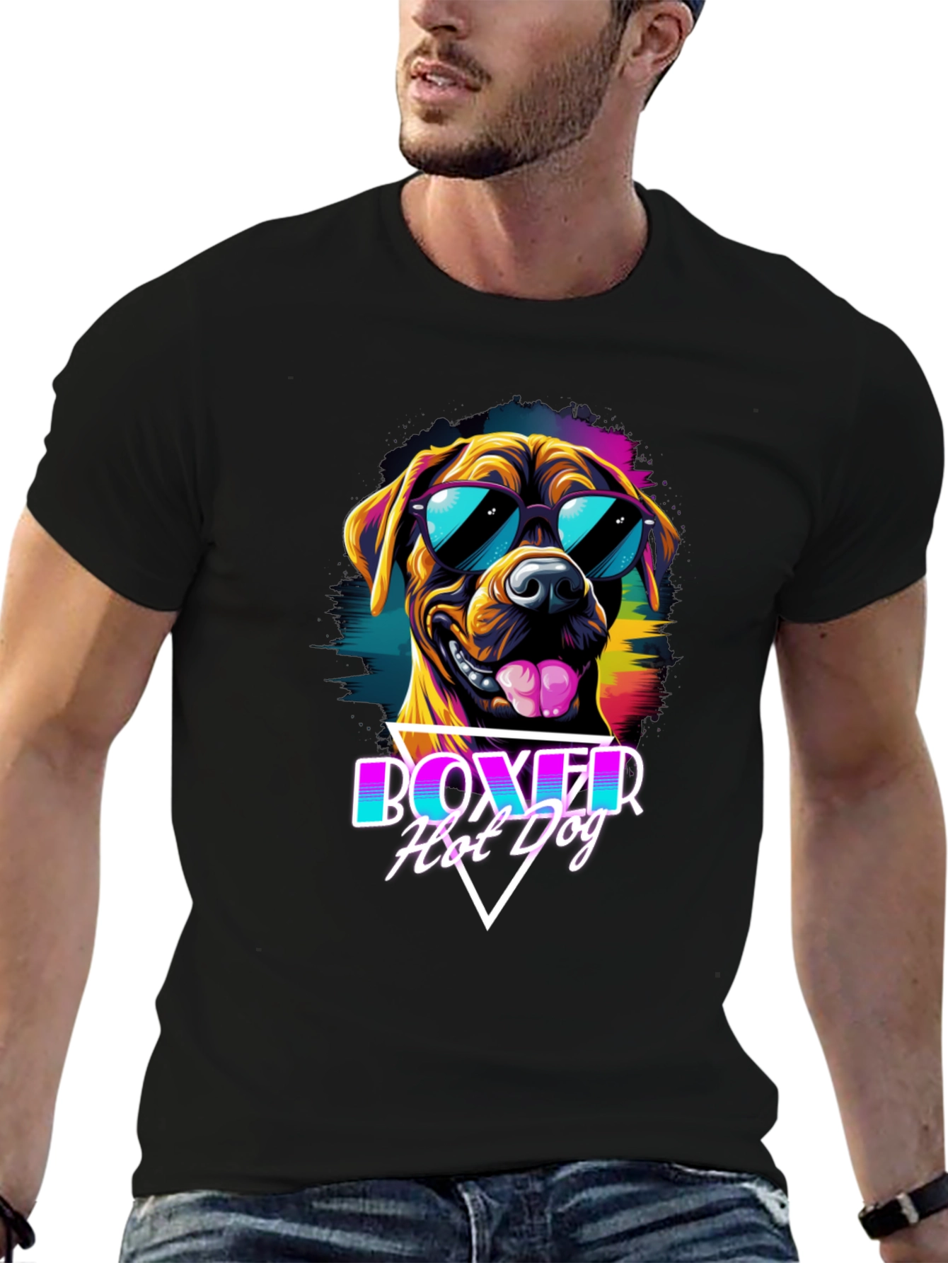 Boxer Hot Dog Graphic T-Shirt