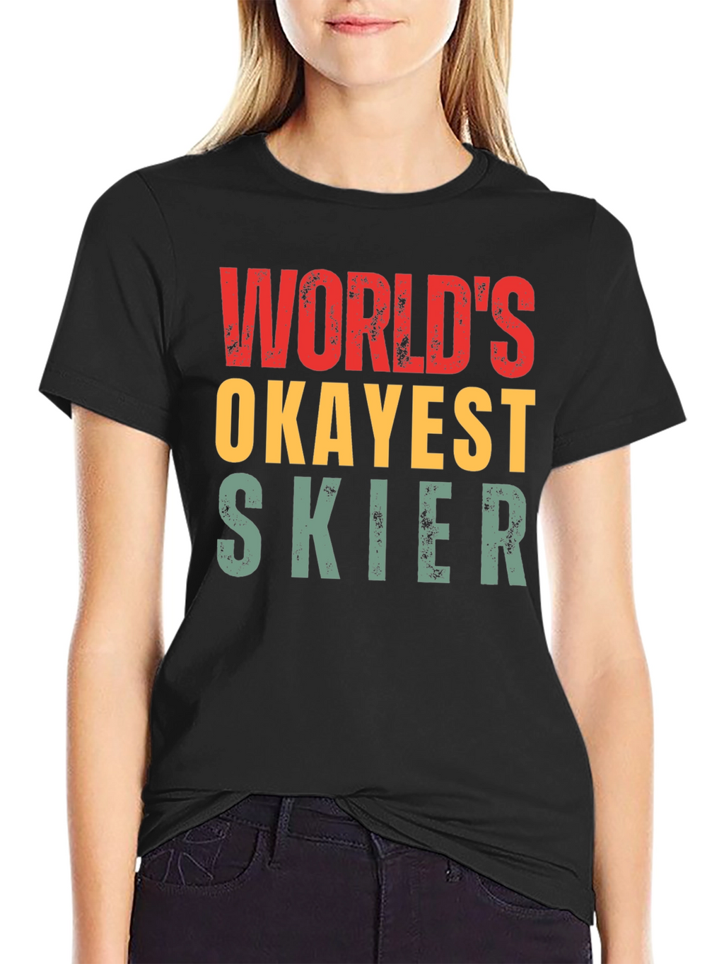 Worlds Okayest Skier Graphic T-Shirt