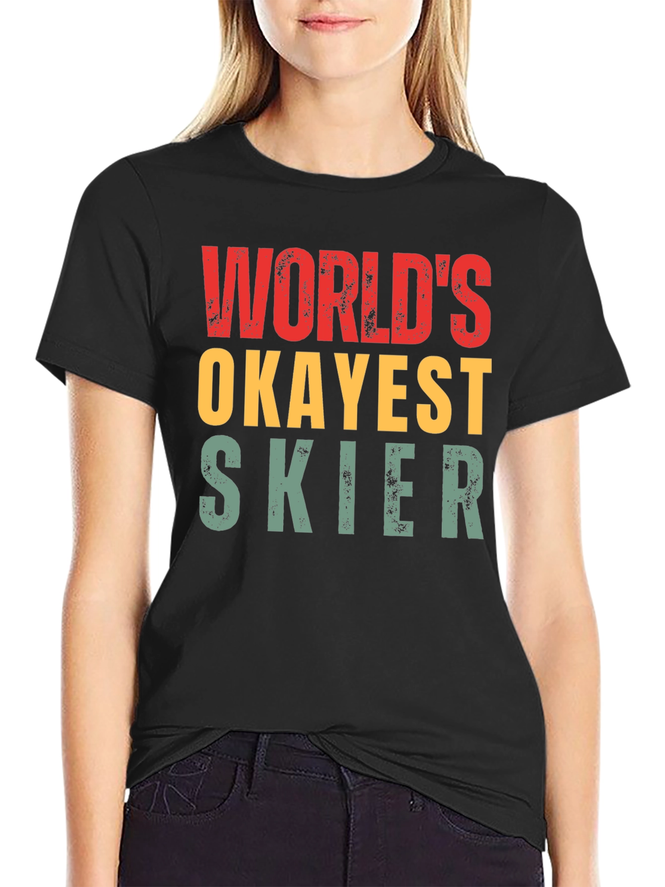 Worlds Okayest Skier Graphic T-Shirt