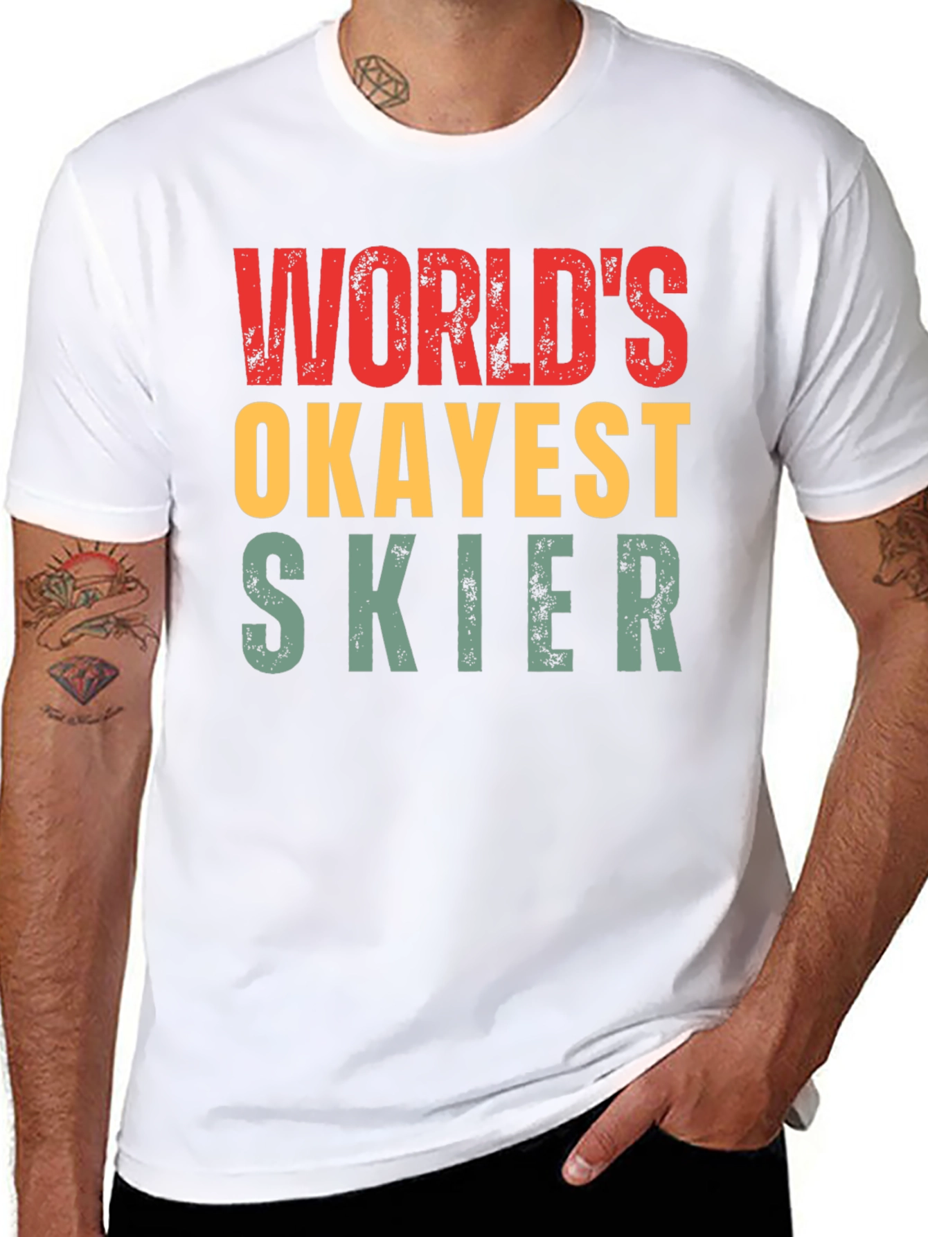 Worlds Okayest Skier Graphic T-Shirt