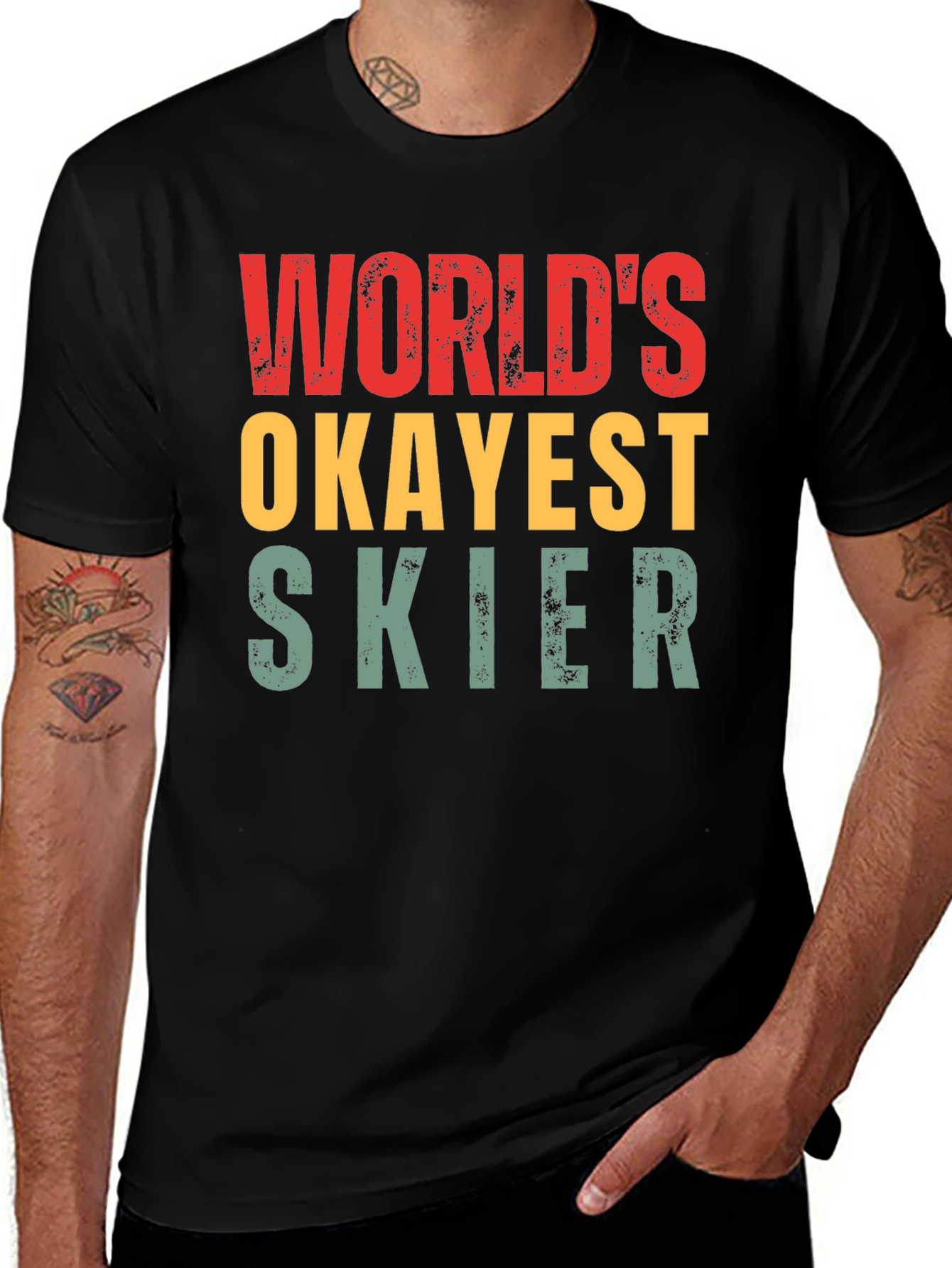 Worlds Okayest Skier Graphic T-Shirt