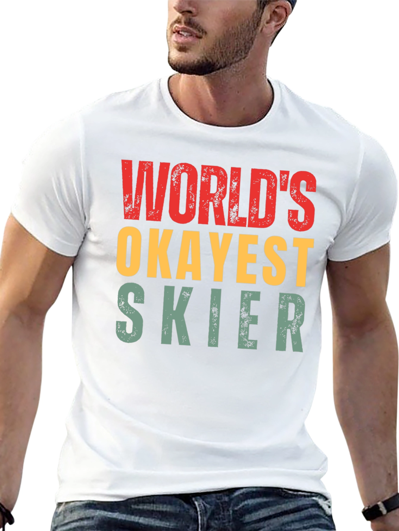 Worlds Okayest Skier Graphic T-Shirt