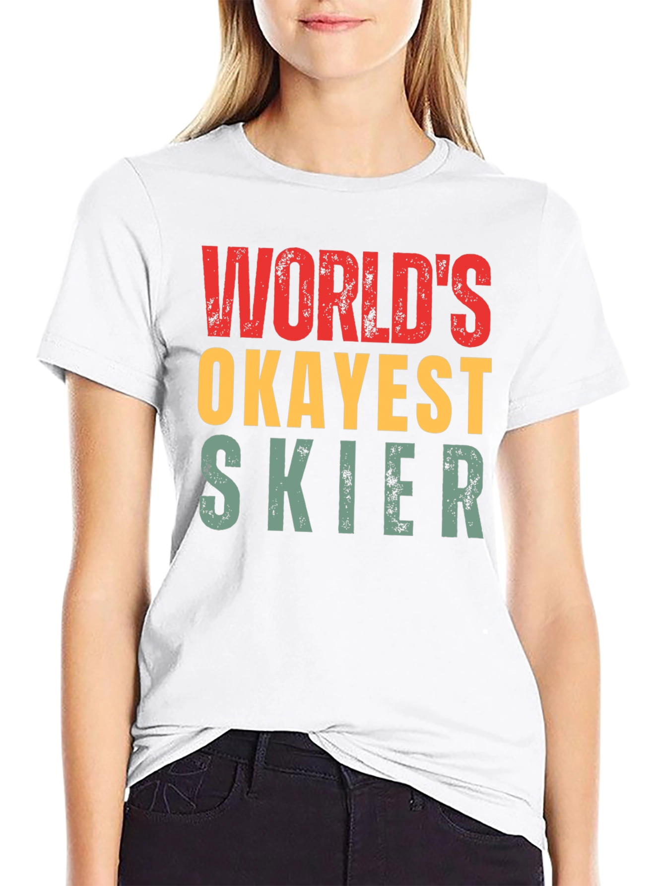 Worlds Okayest Skier Graphic T-Shirt