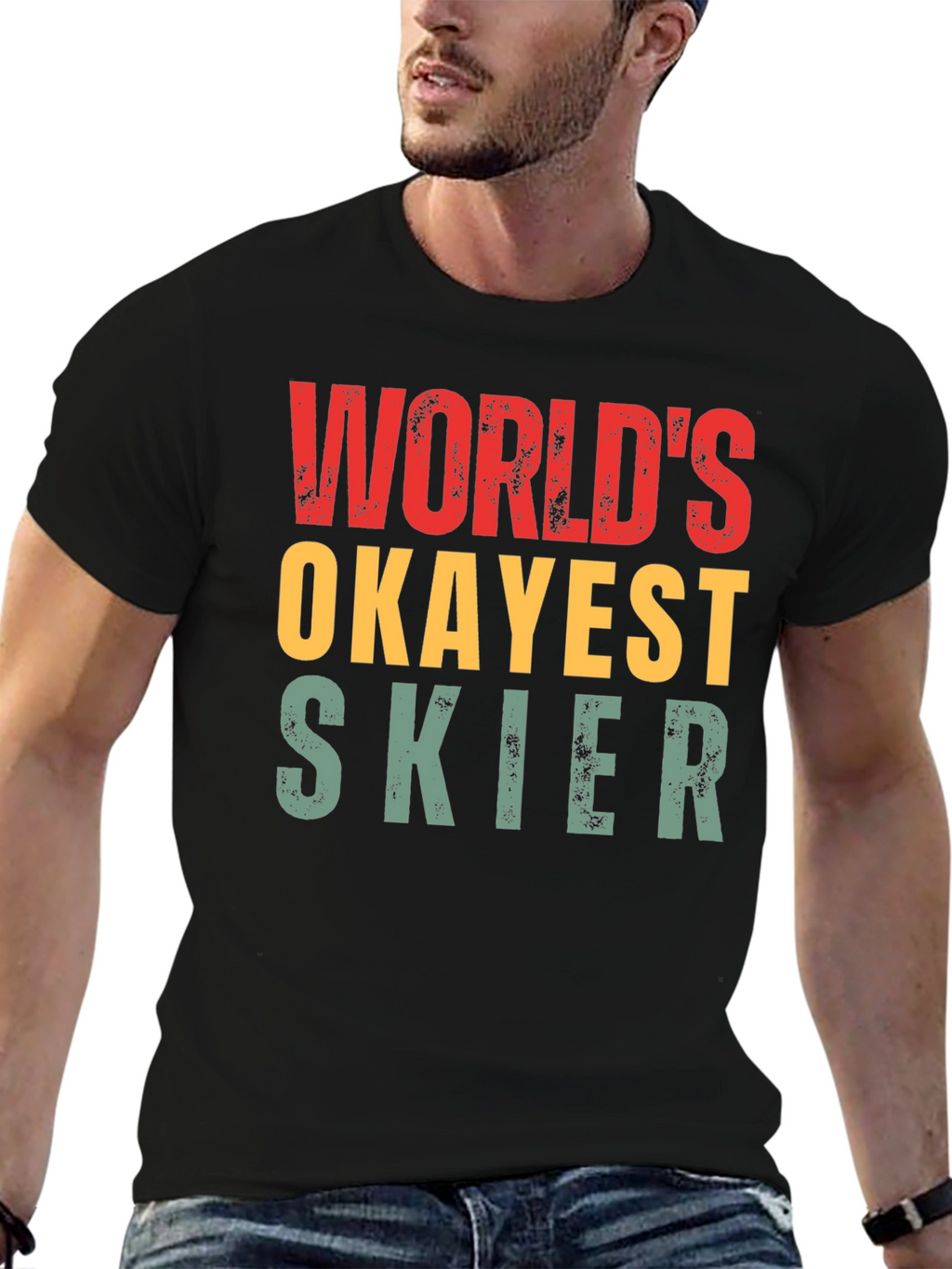 Worlds Okayest Skier Graphic T-Shirt