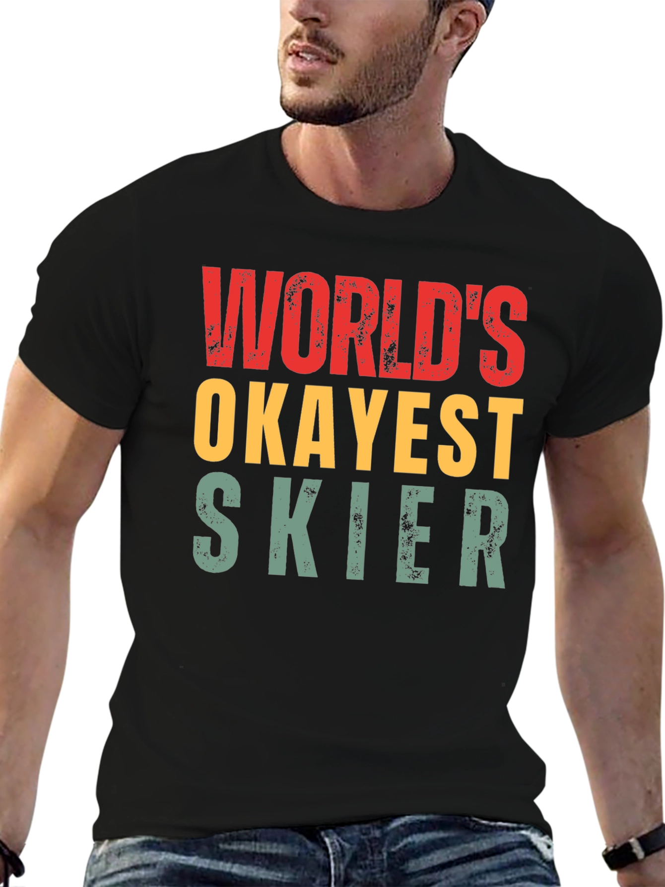 Worlds Okayest Skier Graphic T-Shirt