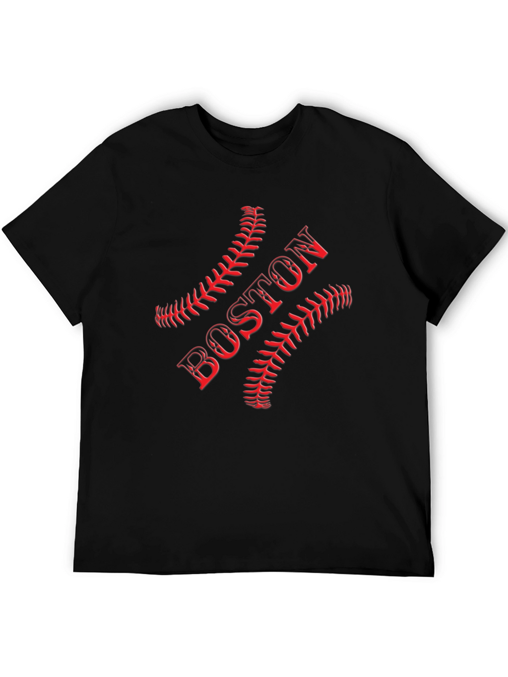 Boston Baseball T-Shirt - Red Stitch Design