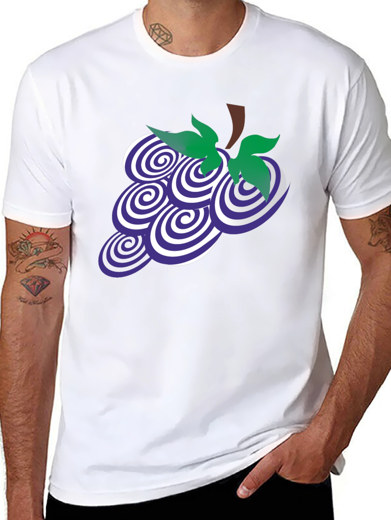Grapes Graphic Tee - Stylish Mens Black T-Shirt