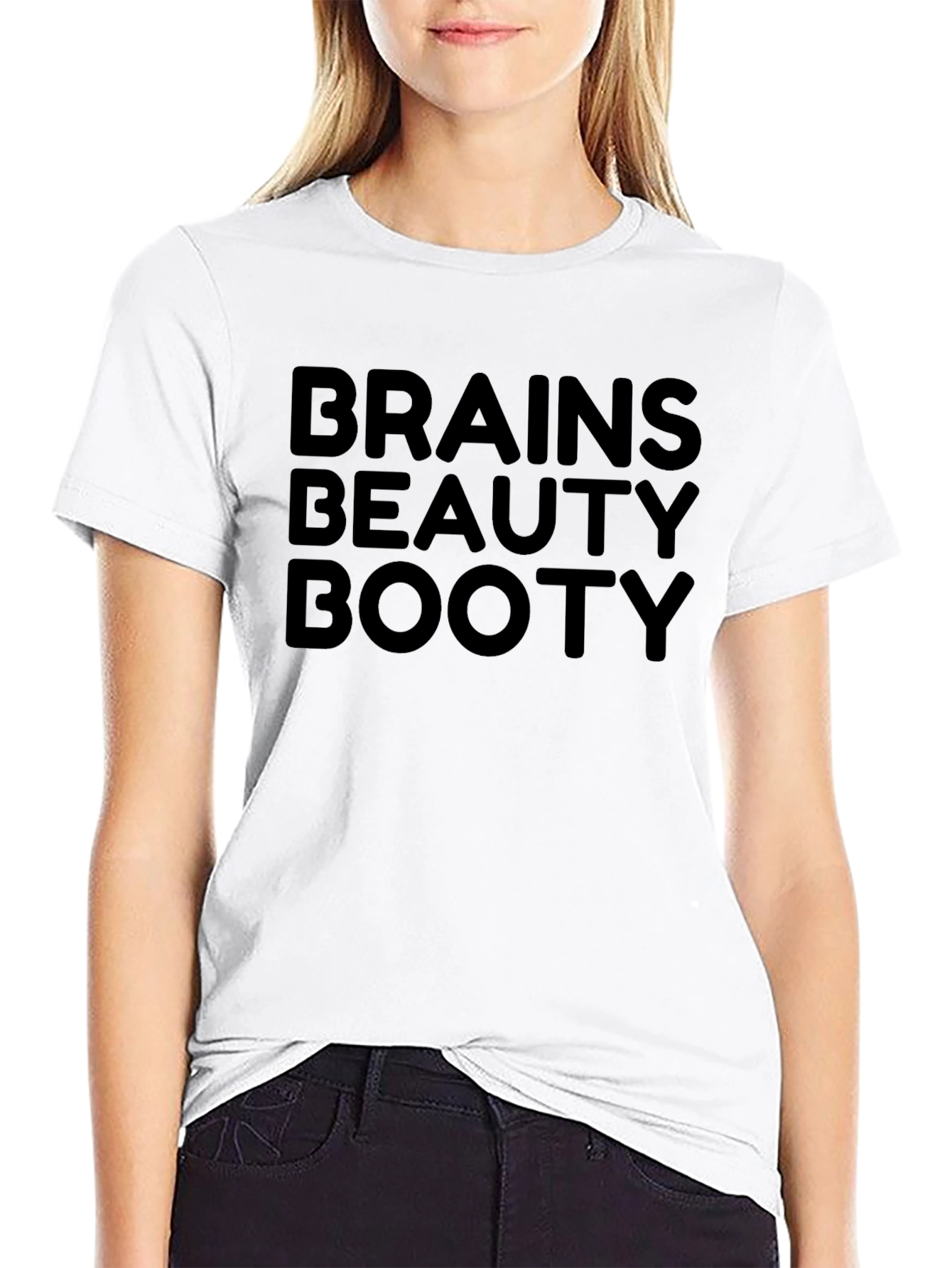 Brains Beauty Booty Graphic Tee - Black
