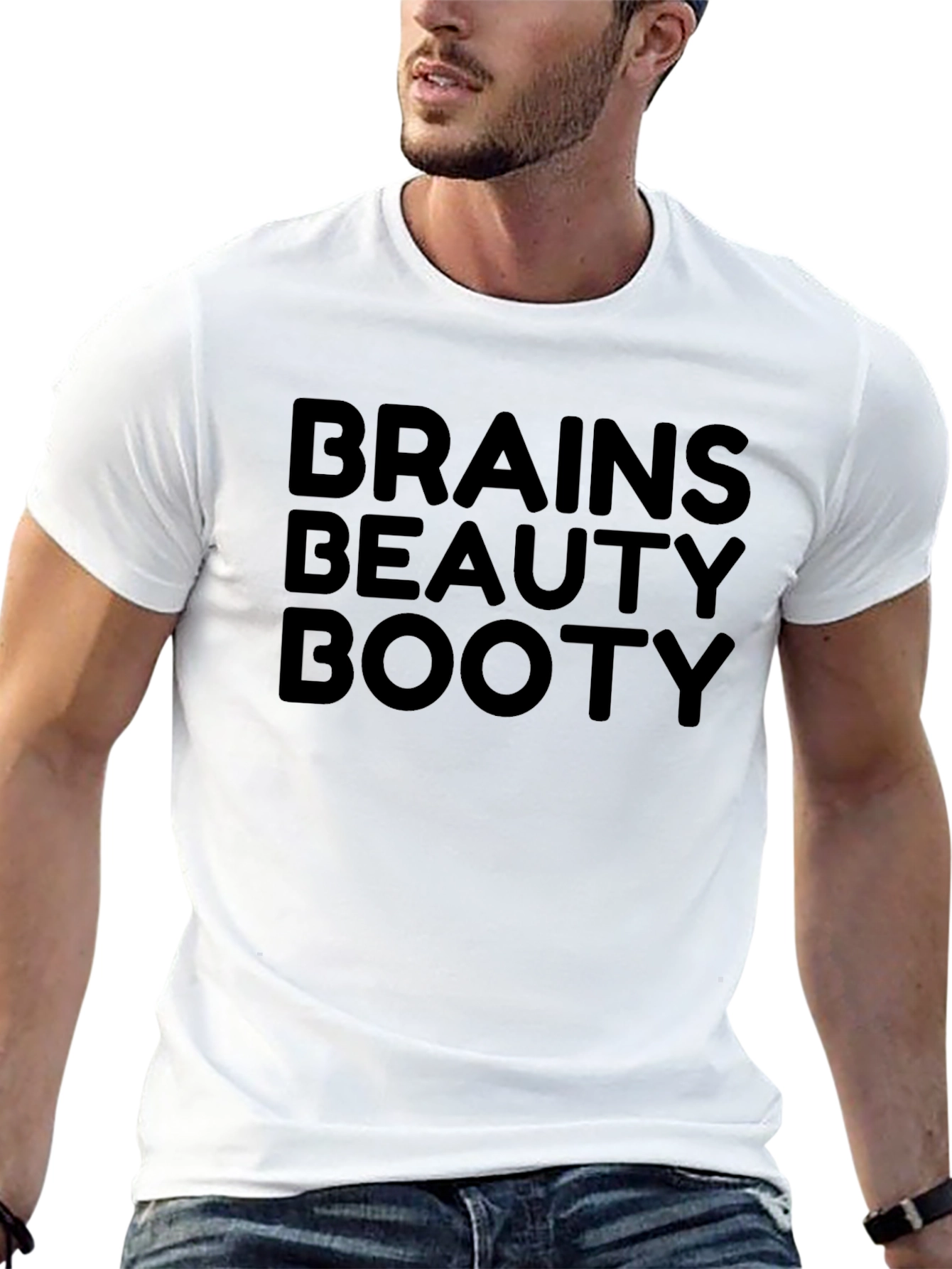 Brains Beauty Booty Graphic Tee - Black