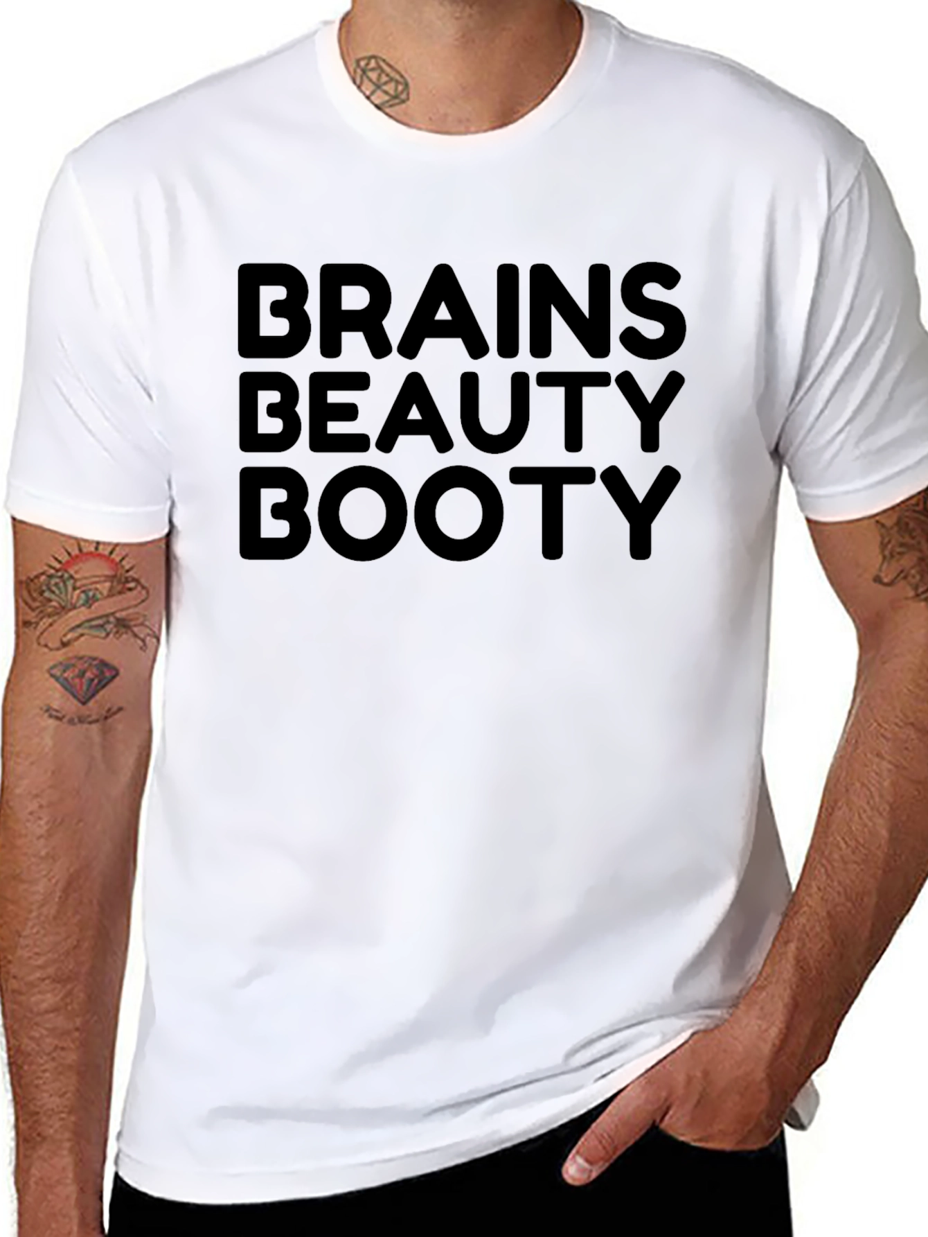 Brains Beauty Booty Graphic Tee - Black