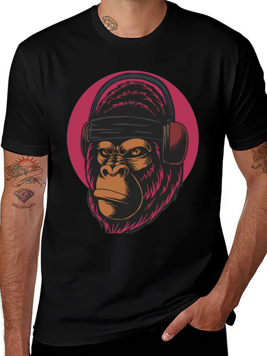 DJ Gorilla Graphic Tee - Cool Animal T-Shirt
