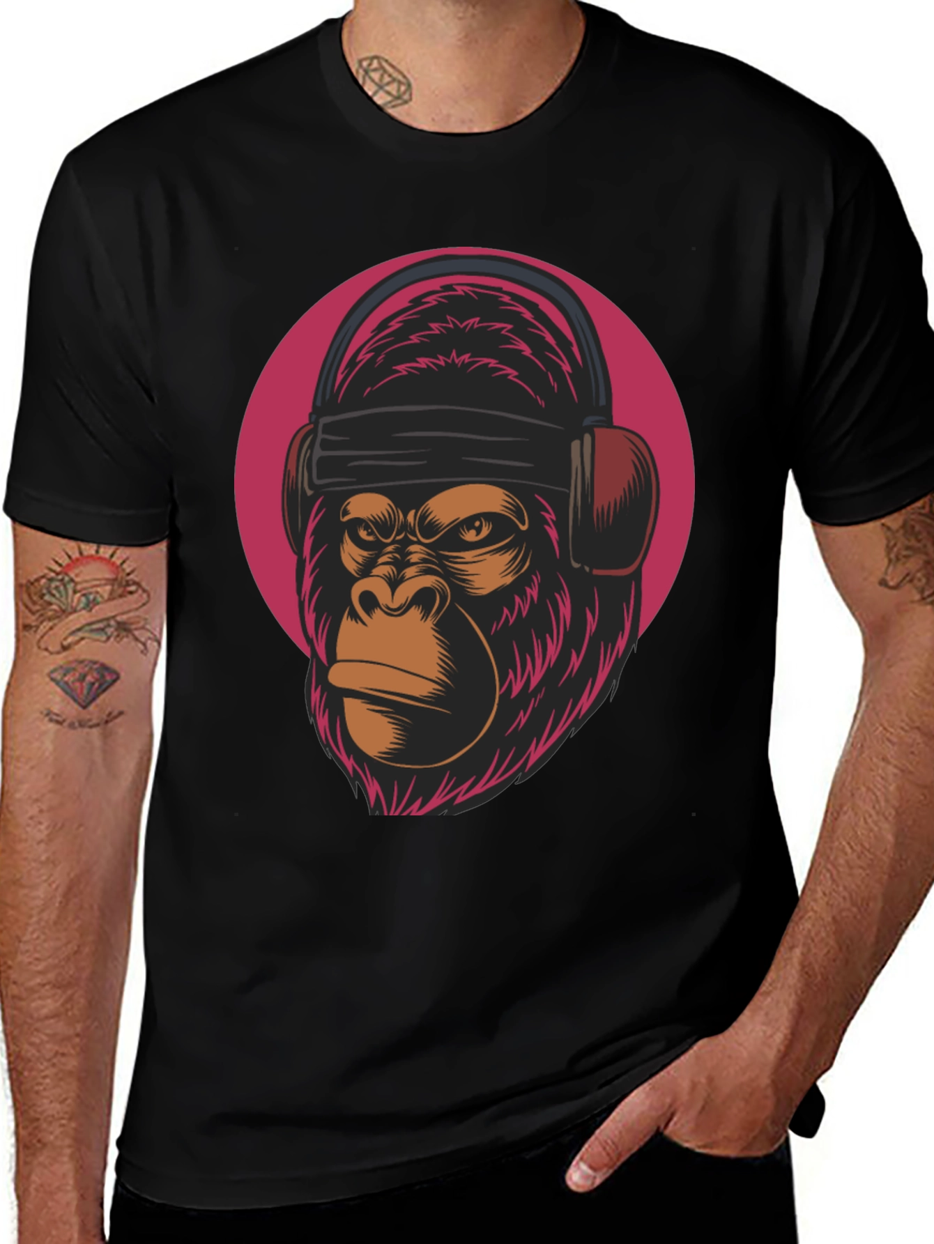 DJ Gorilla Graphic Tee - Cool Animal T-Shirt