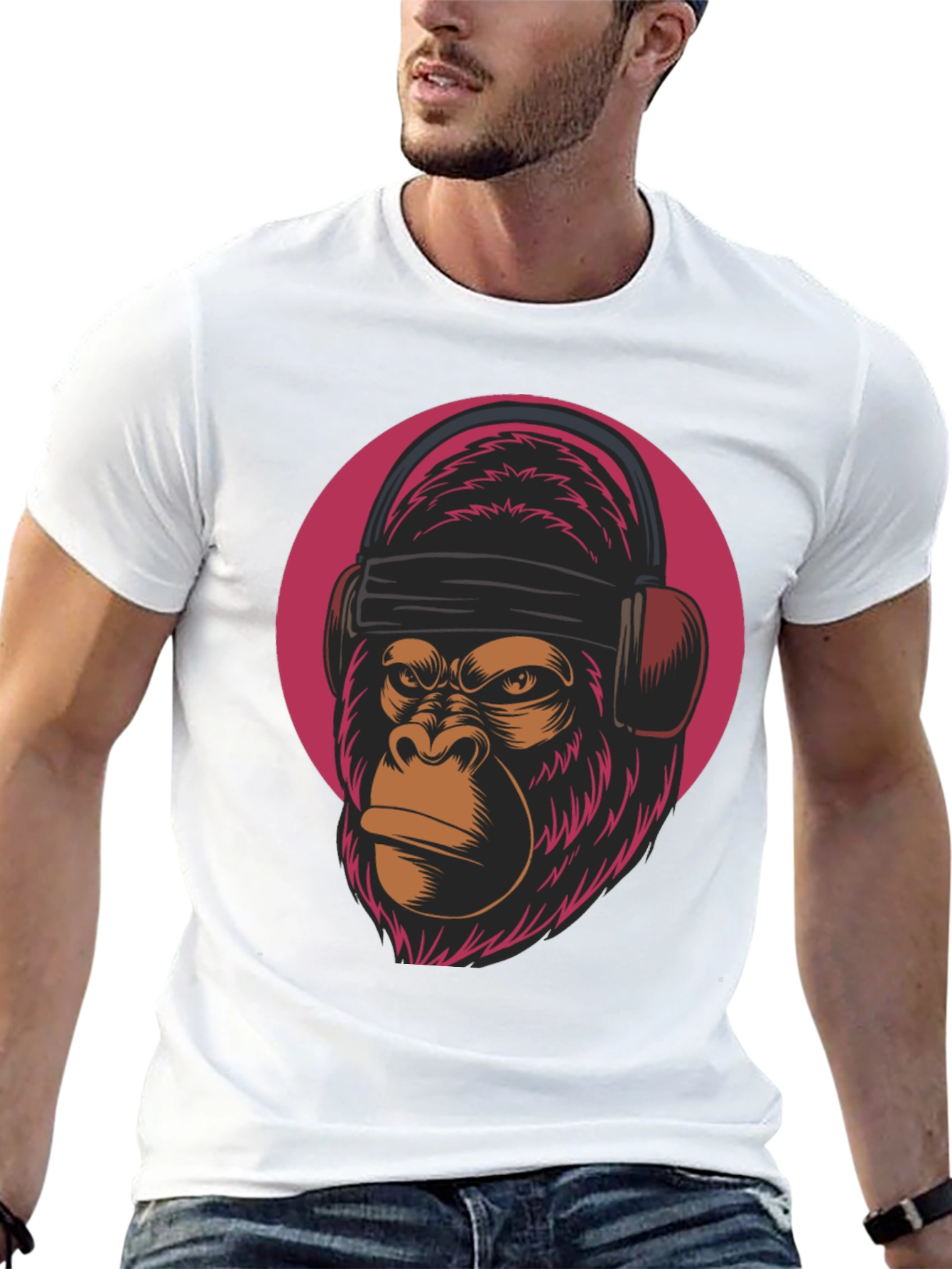 DJ Gorilla Graphic Tee - Cool Animal T-Shirt