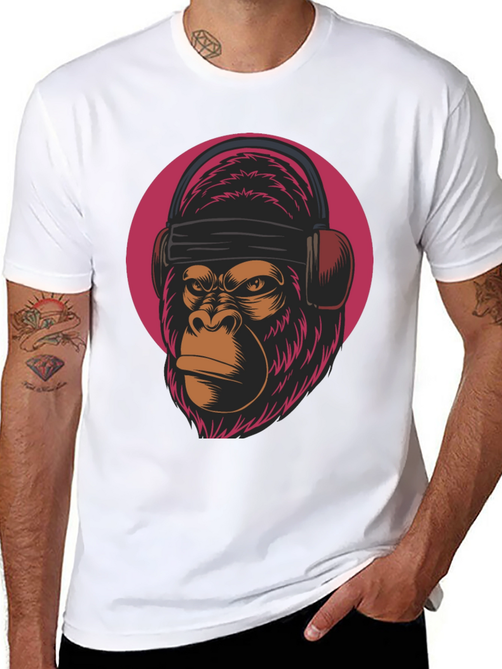 DJ Gorilla Graphic Tee - Cool Animal T-Shirt