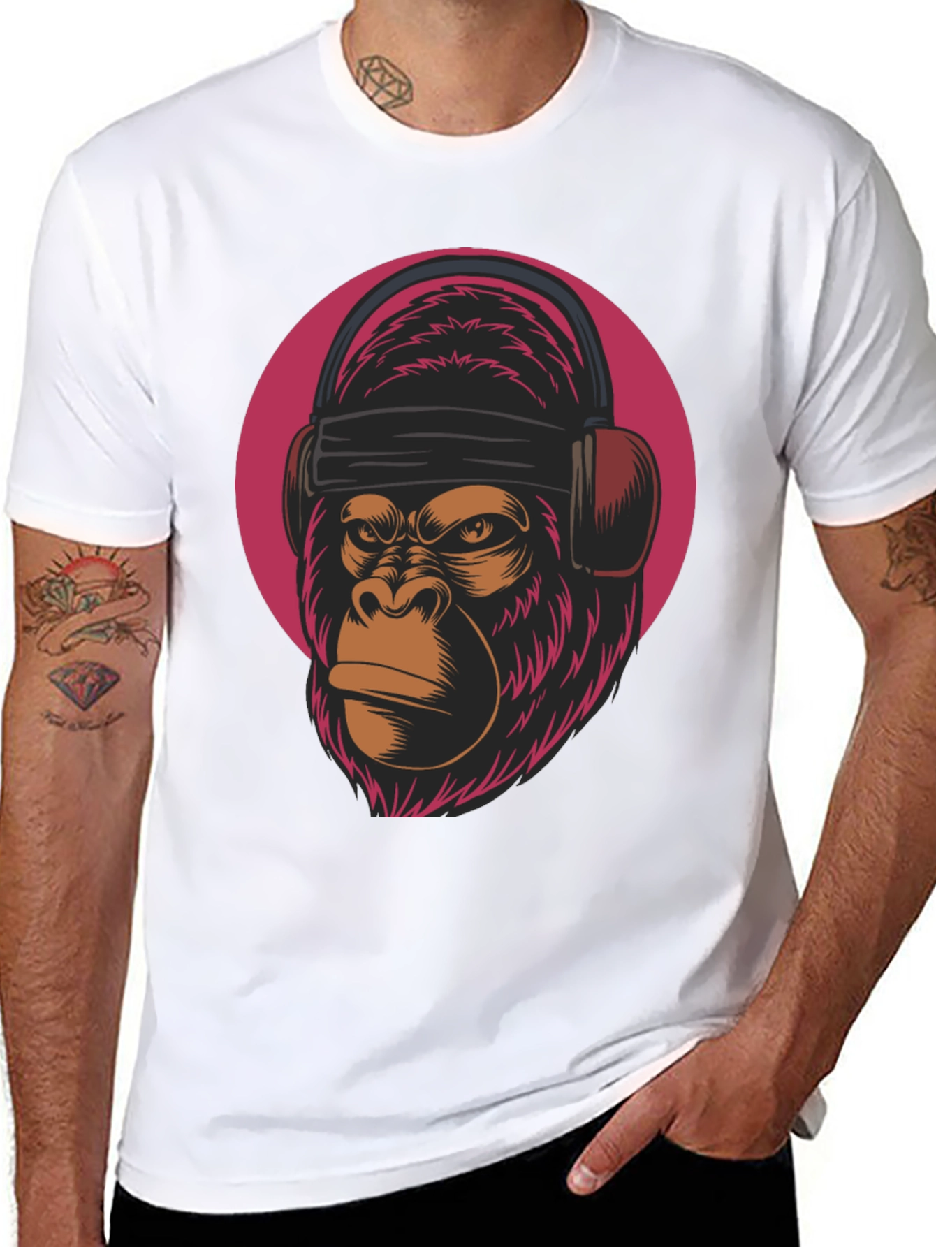 DJ Gorilla Graphic Tee - Cool Animal T-Shirt