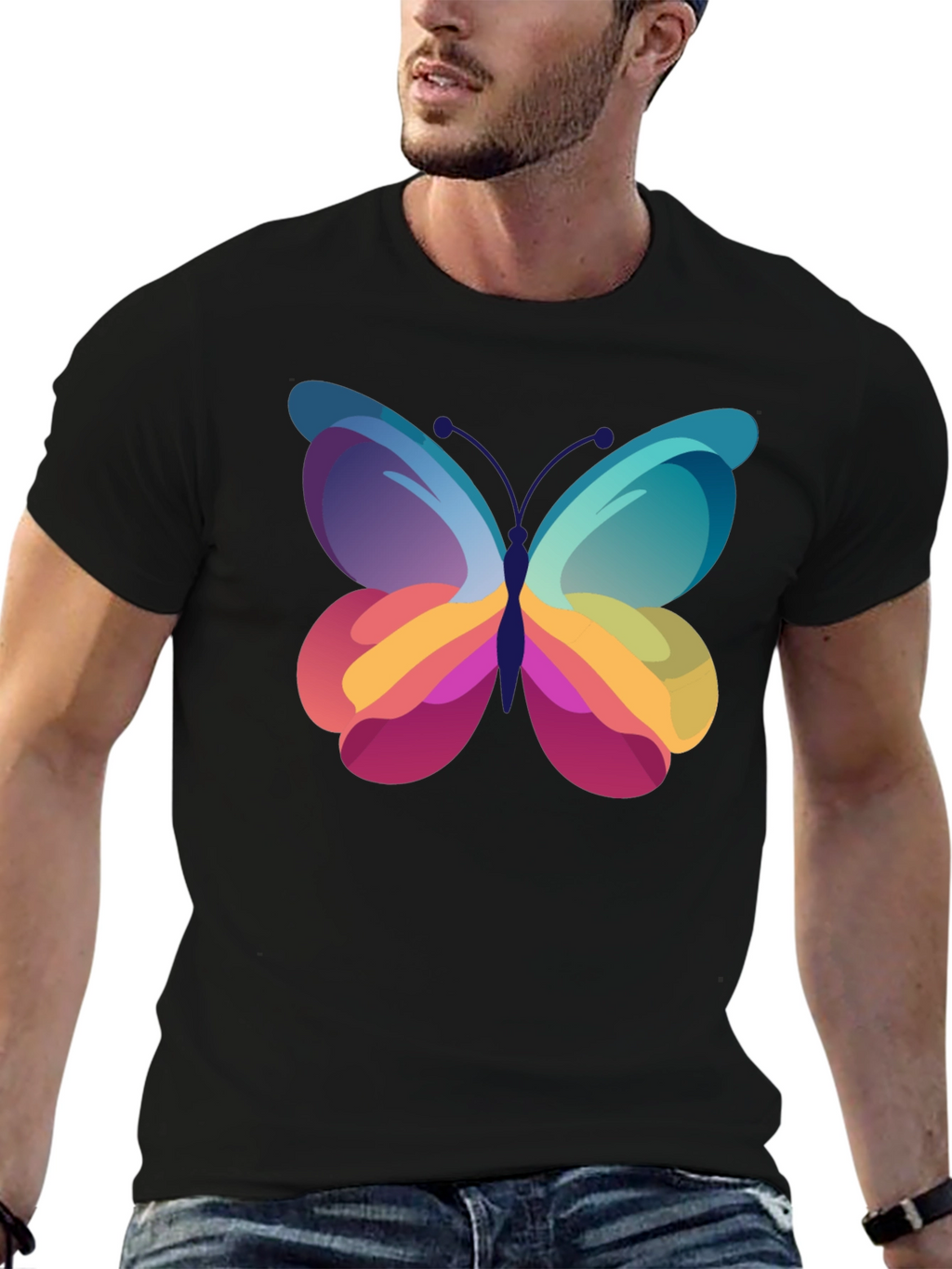 Butterfly Graphic Print T-Shirt