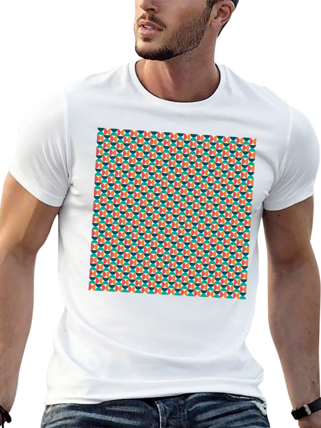 Retro Geometric Pattern T-Shirt