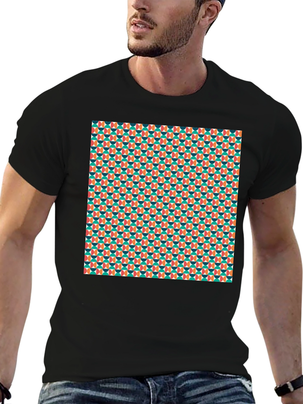 Retro Geometric Pattern T-Shirt