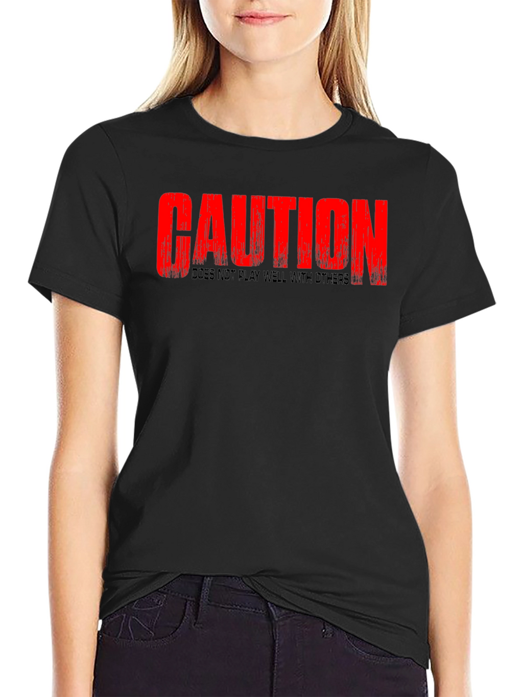Caution T-Shirt - Does Not Play Well With Others