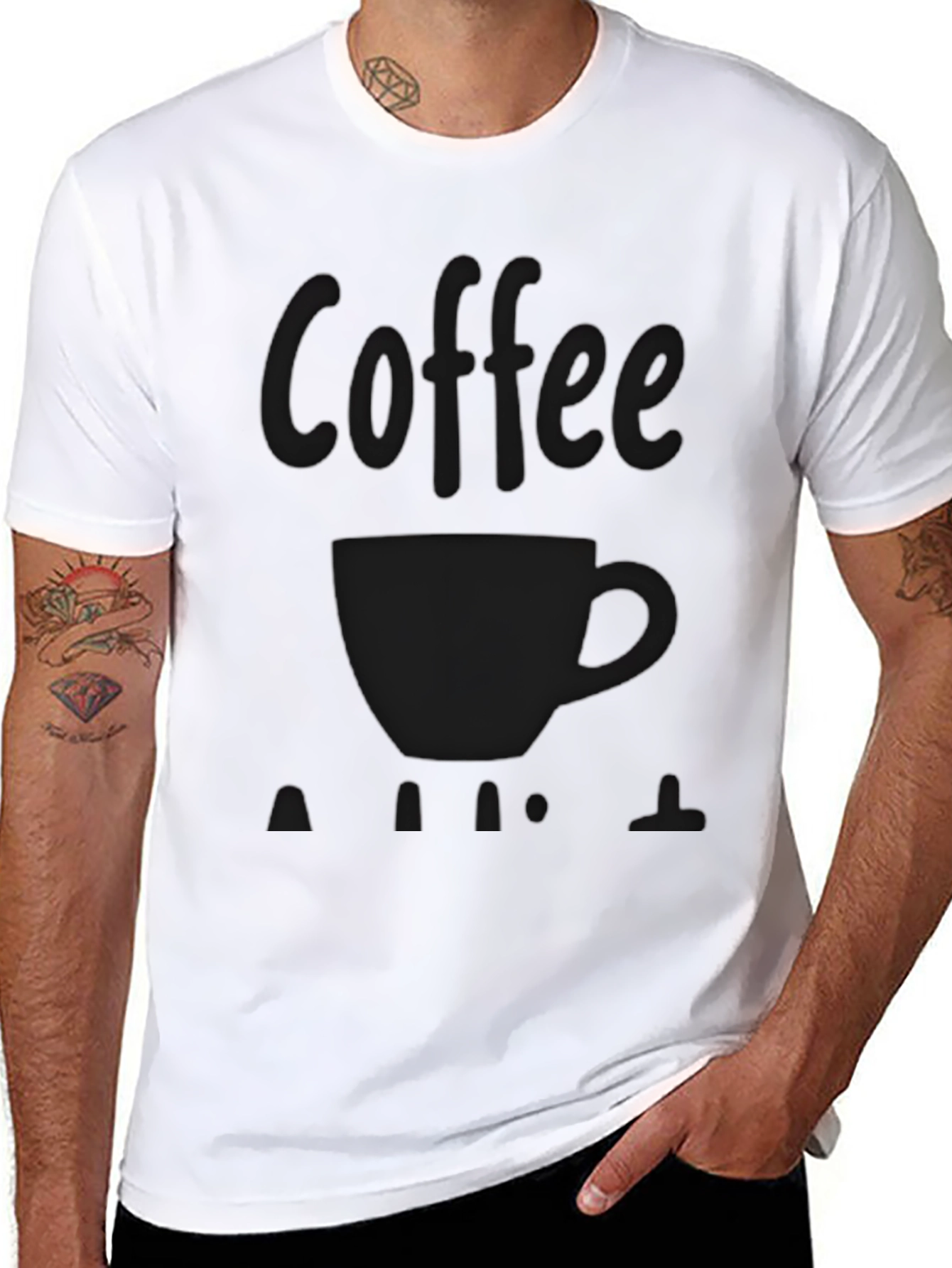 Coffee Cup Graphic T-Shirt - Solid Black Tee