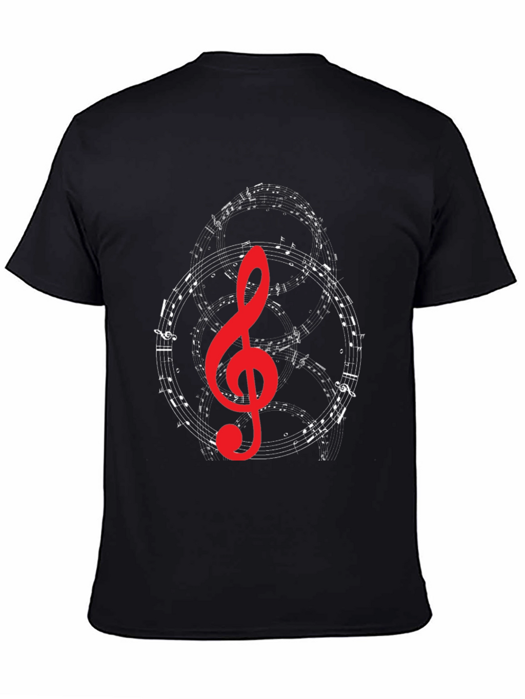 Musical Note Graphic T-Shirt - Black