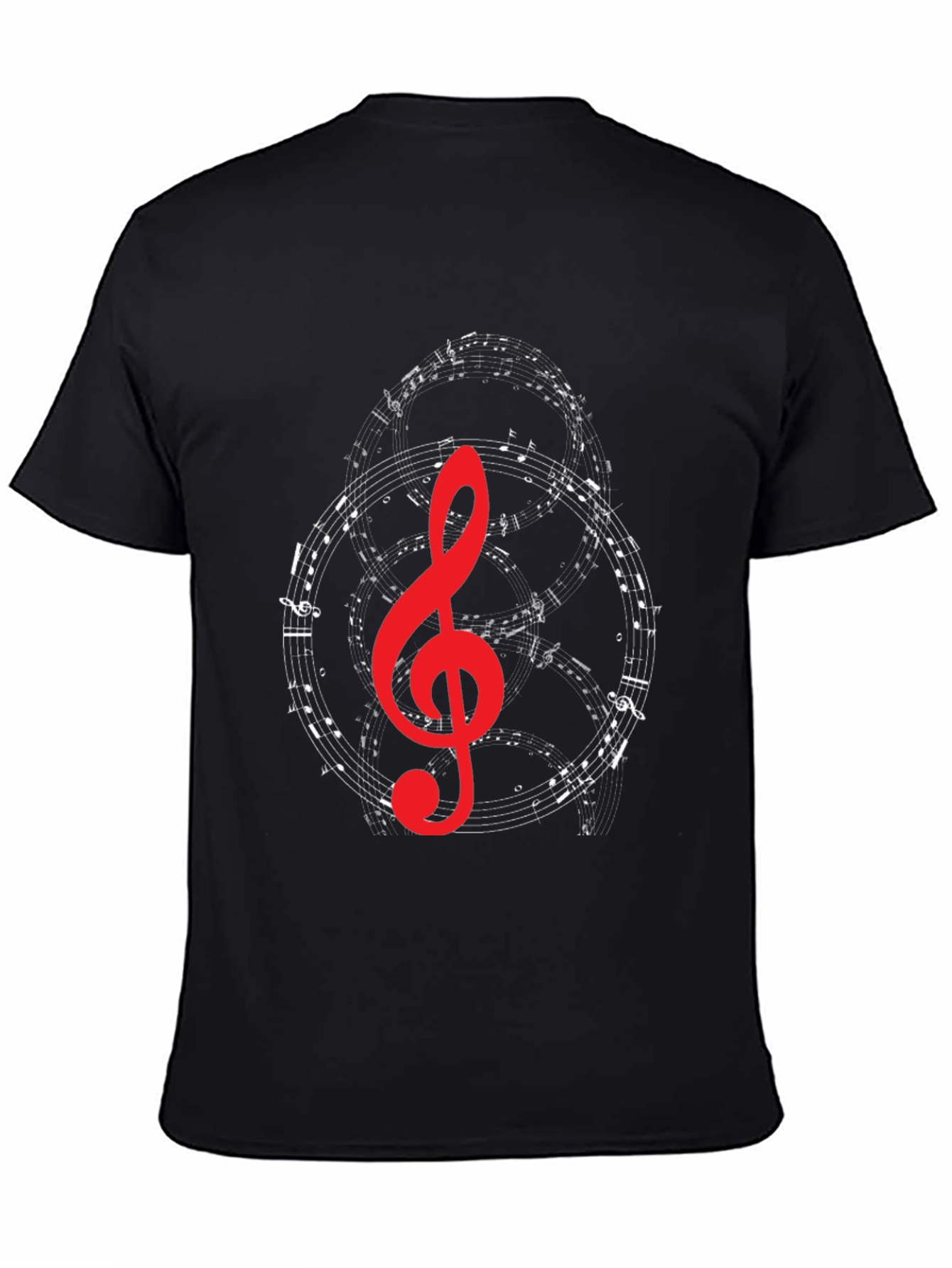 Musical Note Graphic T-Shirt - Black