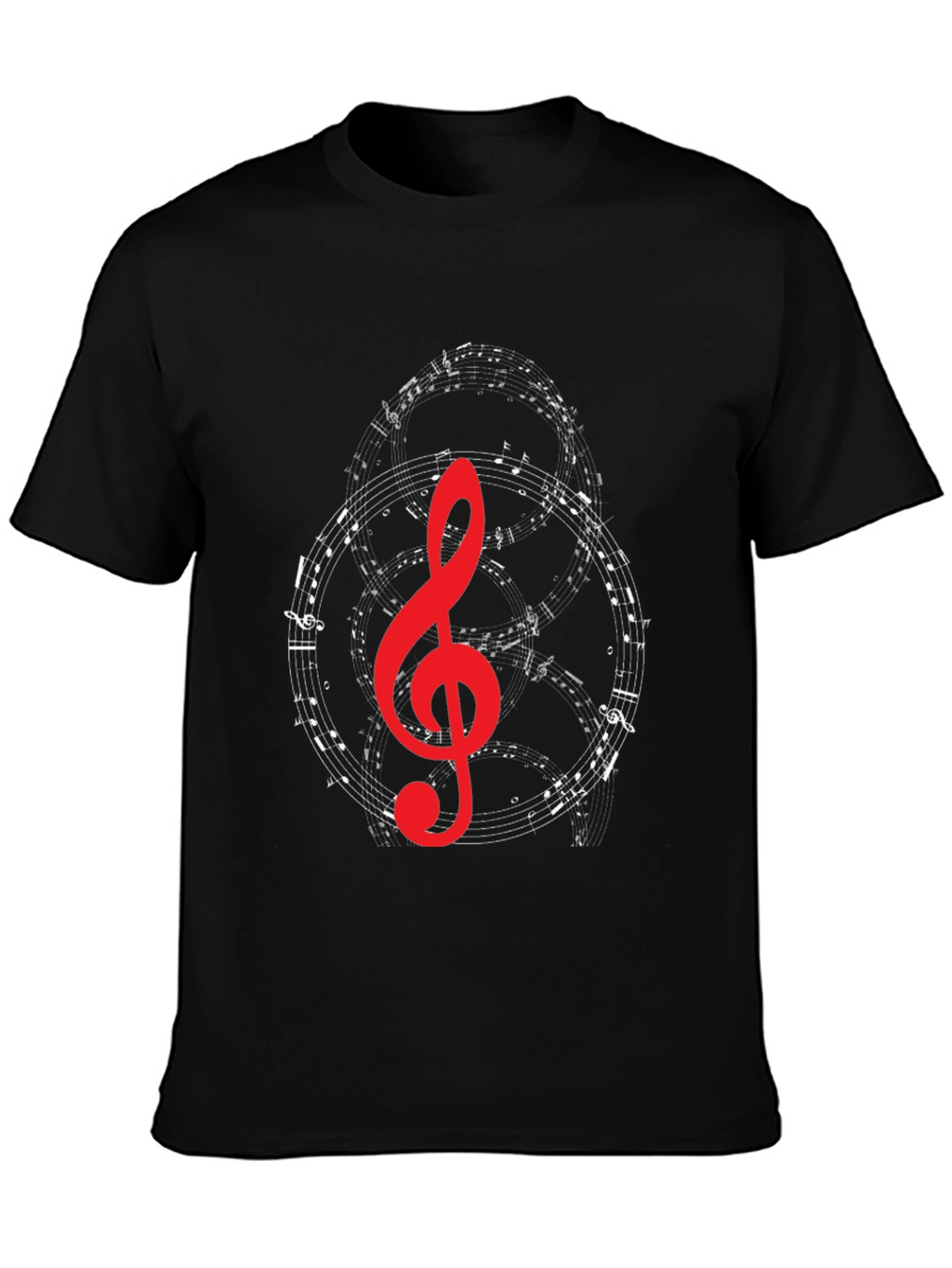 Musical Note Graphic T-Shirt - Black