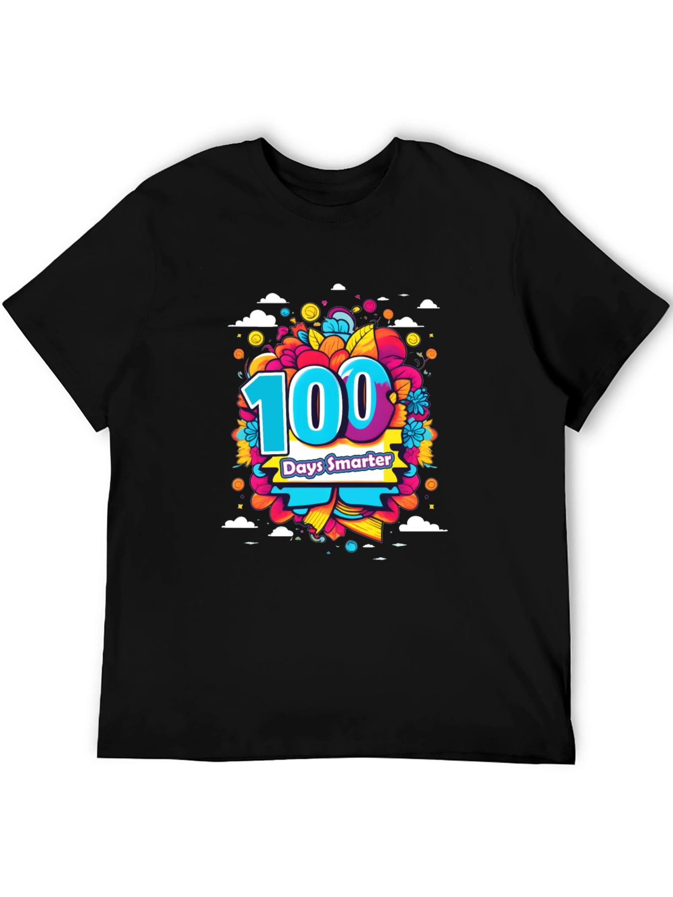 100 Days Smarter T-Shirt - Colorful Student Celebration Tee