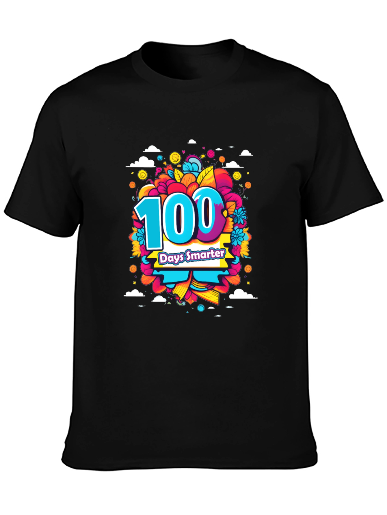 100 Days Smarter T-Shirt - Colorful Student Celebration Tee