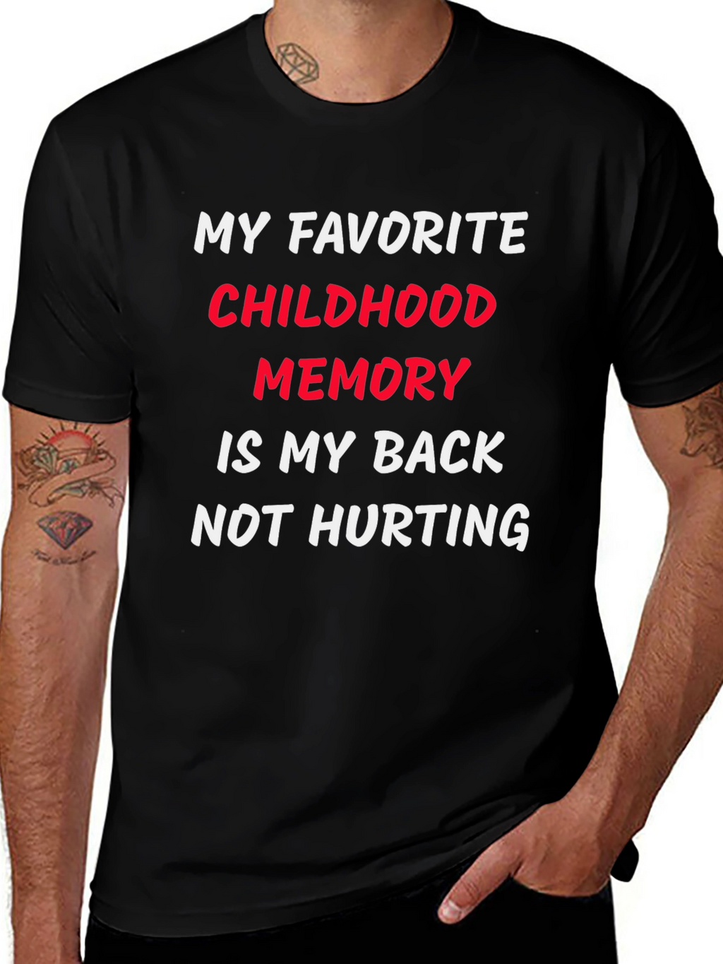 Funny Back Pain Childhood Memory T-Shirt