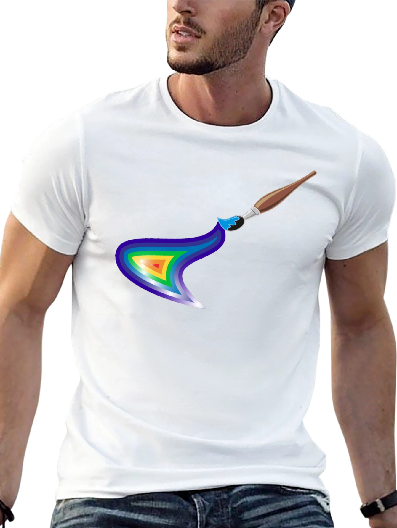 Rainbow Paintbrush Graphic Tee